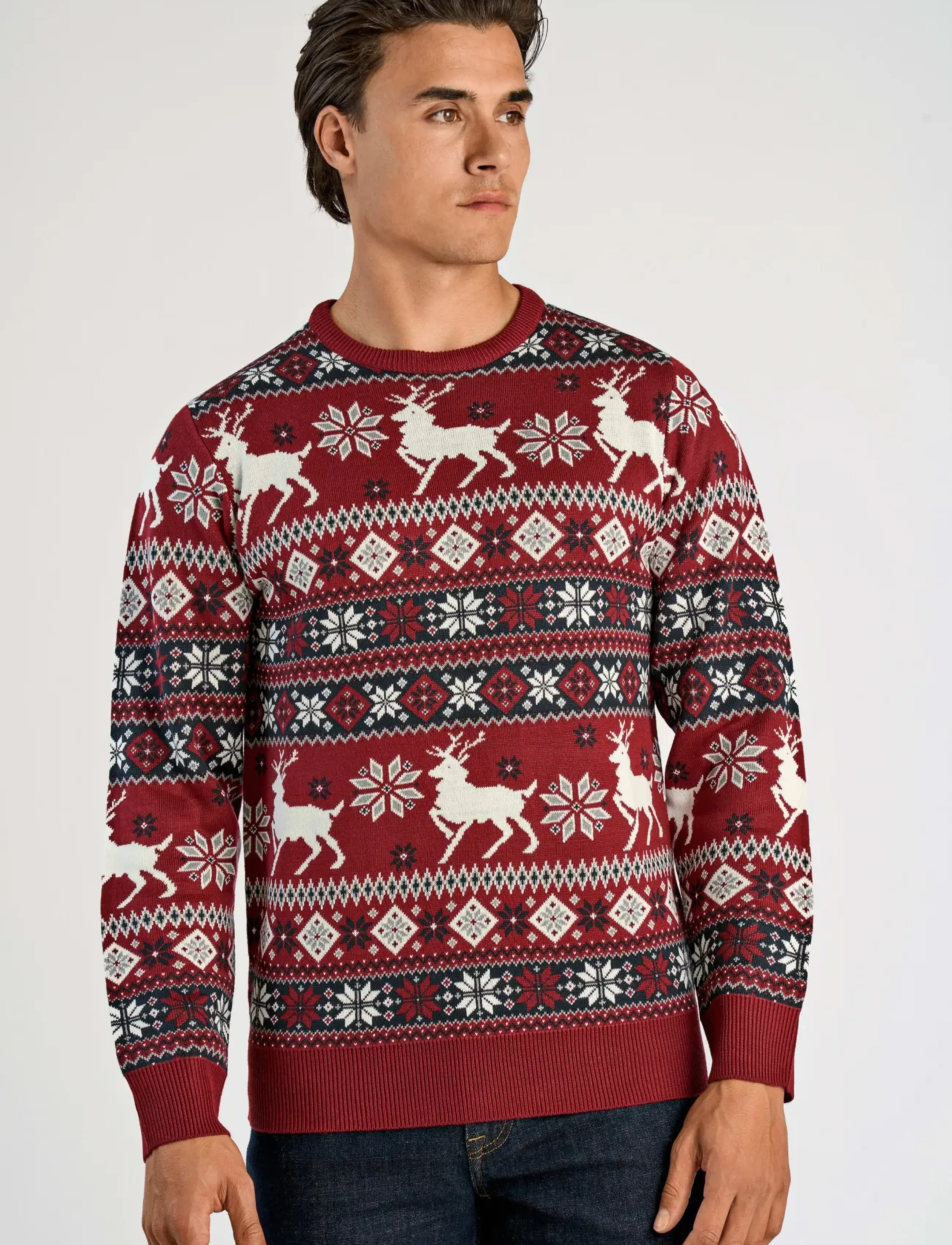 Lindbergh - Christmas knit - round necks - dk red - 3