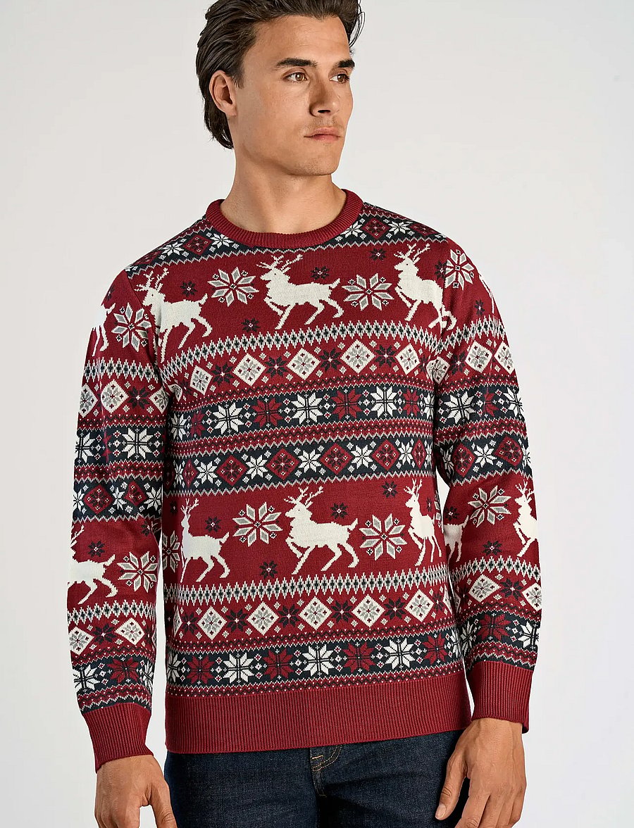 Lindbergh - Christmas knit - round necks - dk red - 3