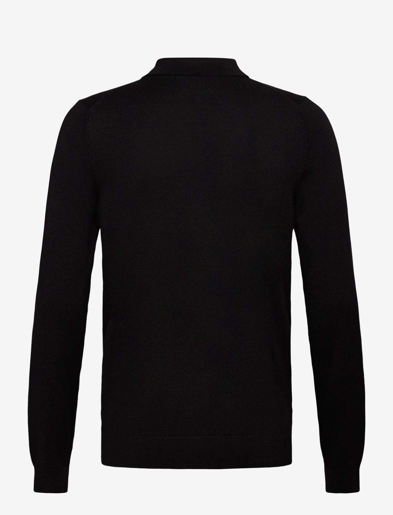 Lindbergh - Ecovero L/S cardigan w?. polo colla - cardigans - black - 1
