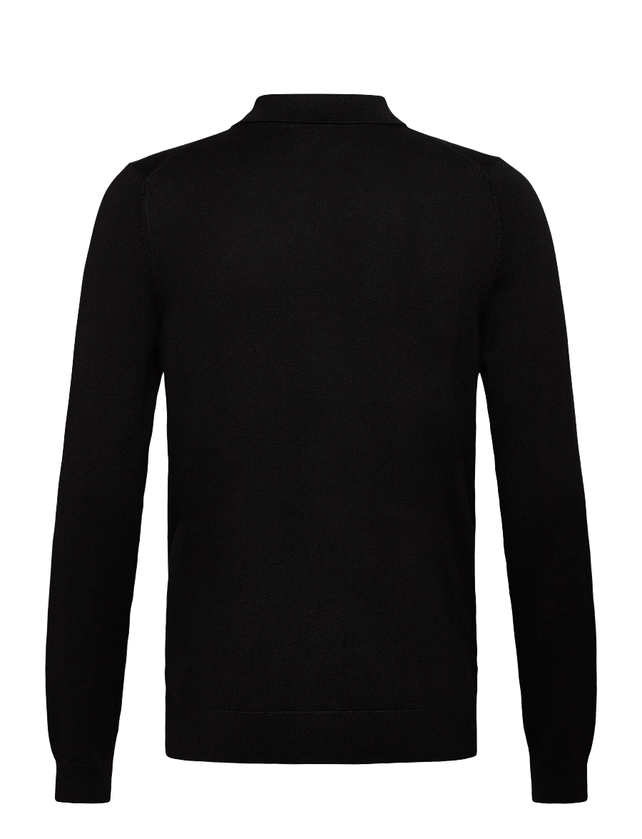 Lindbergh - Ecovero L/S cardigan w?. polo colla - mallistot - black - 1