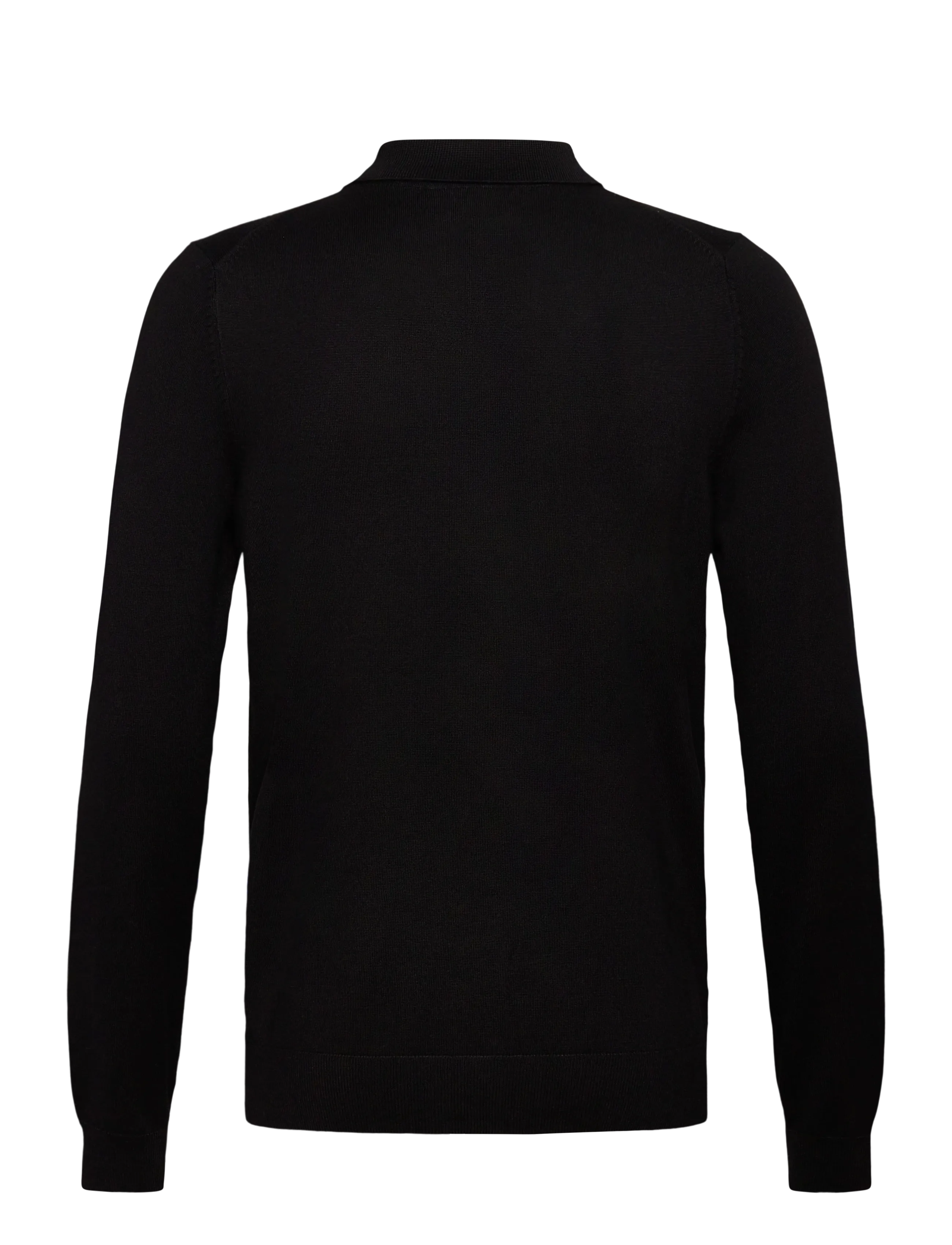 Lindbergh - Ecovero L/S cardigan w?. polo colla - cardigans - black - 1