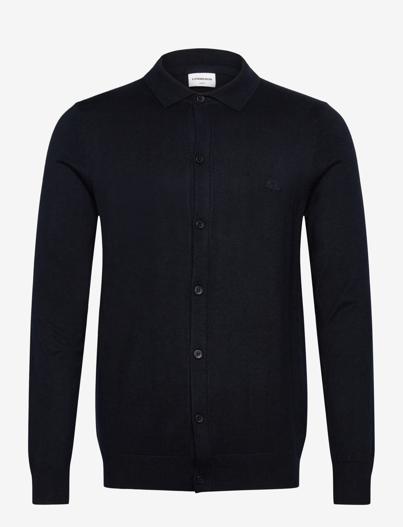 Lindbergh - Ecovero L/S cardigan w?. polo colla - koftor - navy - 0