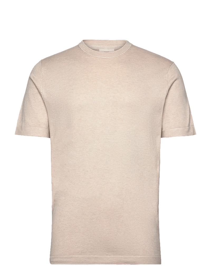 Lindbergh - Eco vero S/S o-neck tee - kortærmede t-shirts - fair stone mel - 0