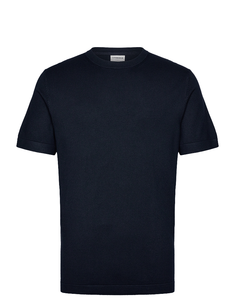 Lindbergh - Eco vero S/S o-neck tee - kortärmade t-shirts - navy - 0