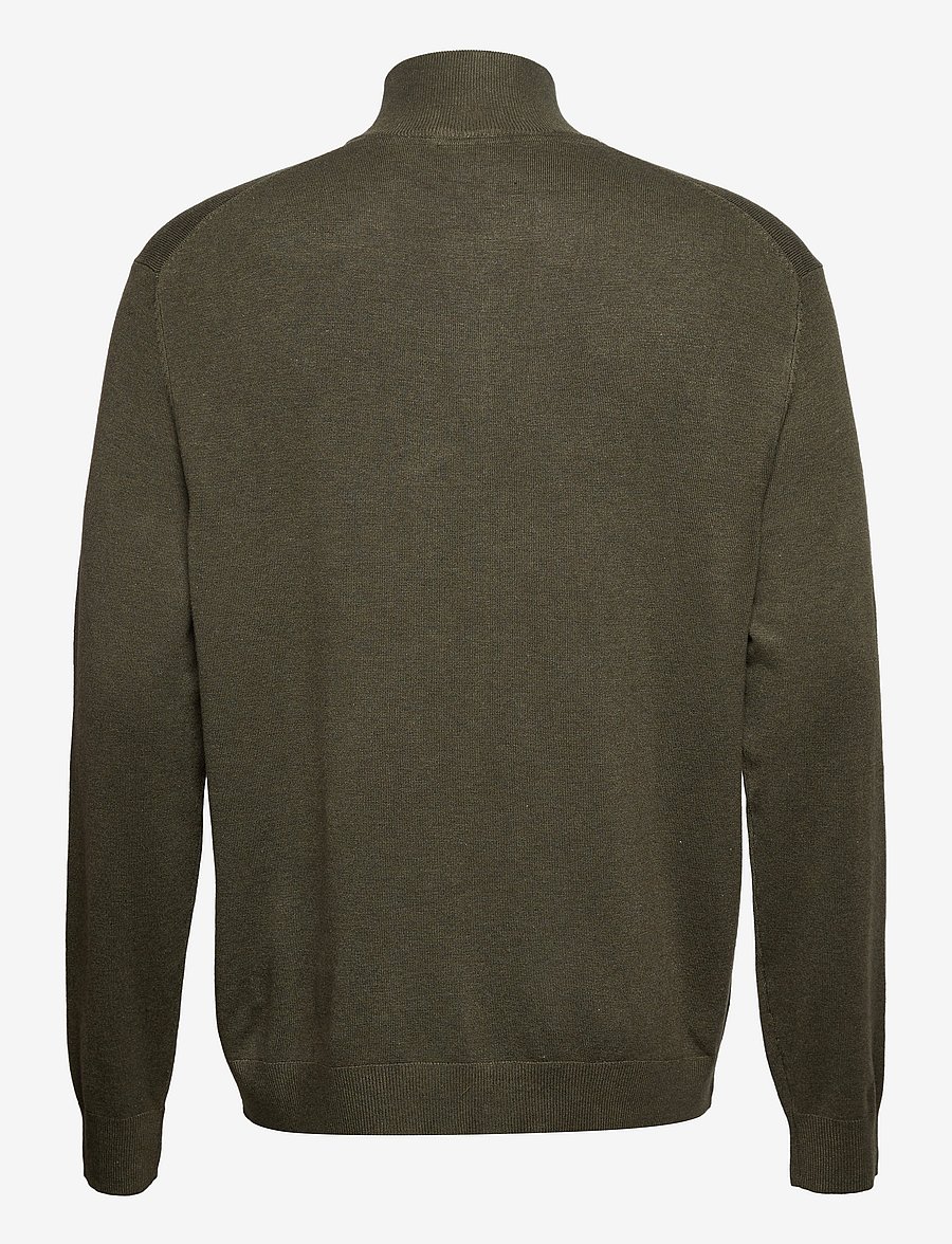 Lindbergh - Ecovero half zip L/S knit - pullover mit halbem reißverschluss - army mel - 2