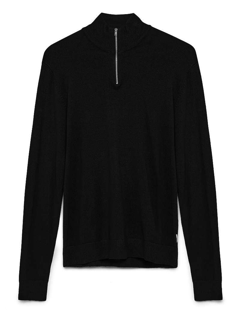 Lindbergh - Half zip mélange knit - džemperiai su trumpu užtrauktuku - black - 2