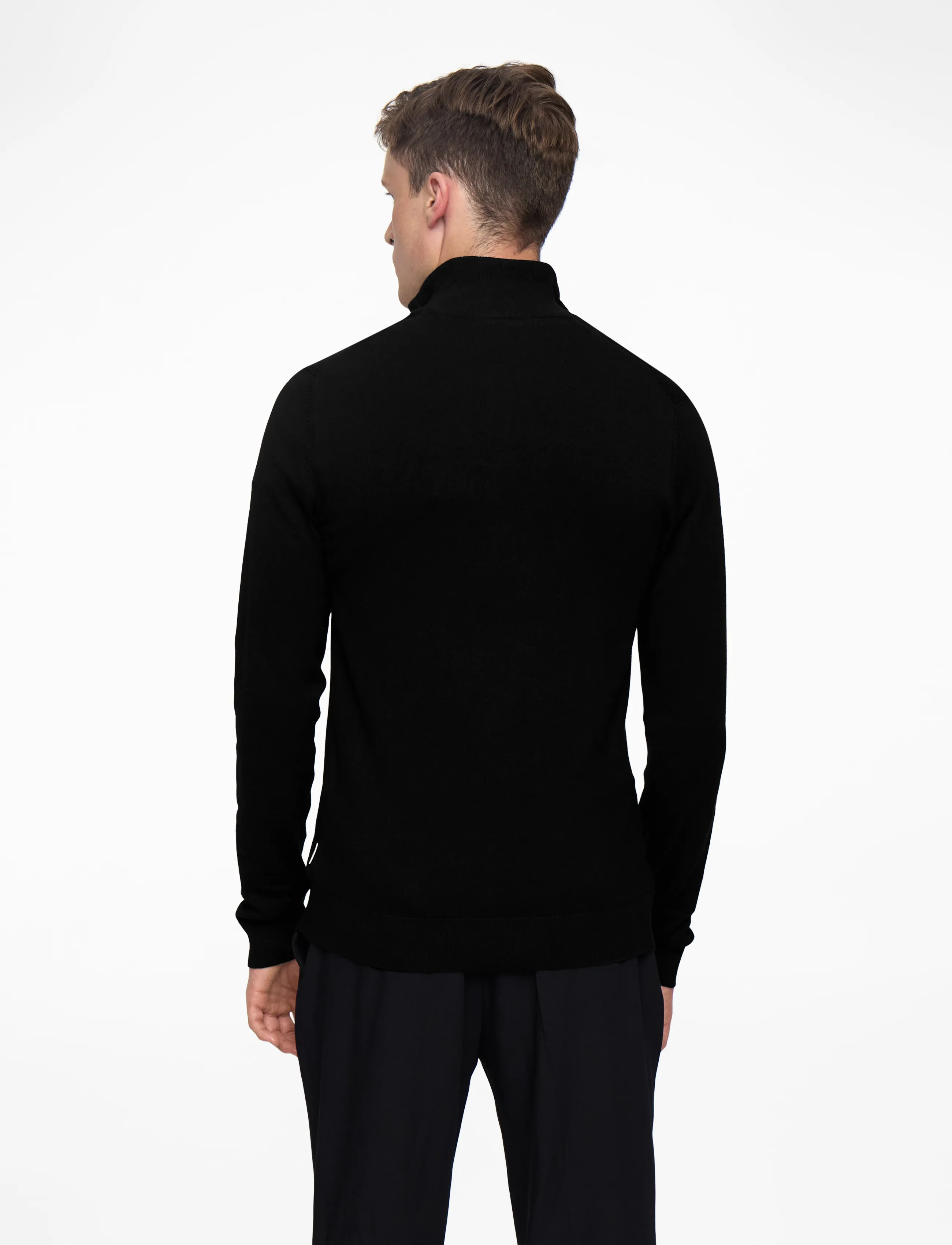 Lindbergh - Ecovero half zip L/S knit - half zip jumpers - black - 5
