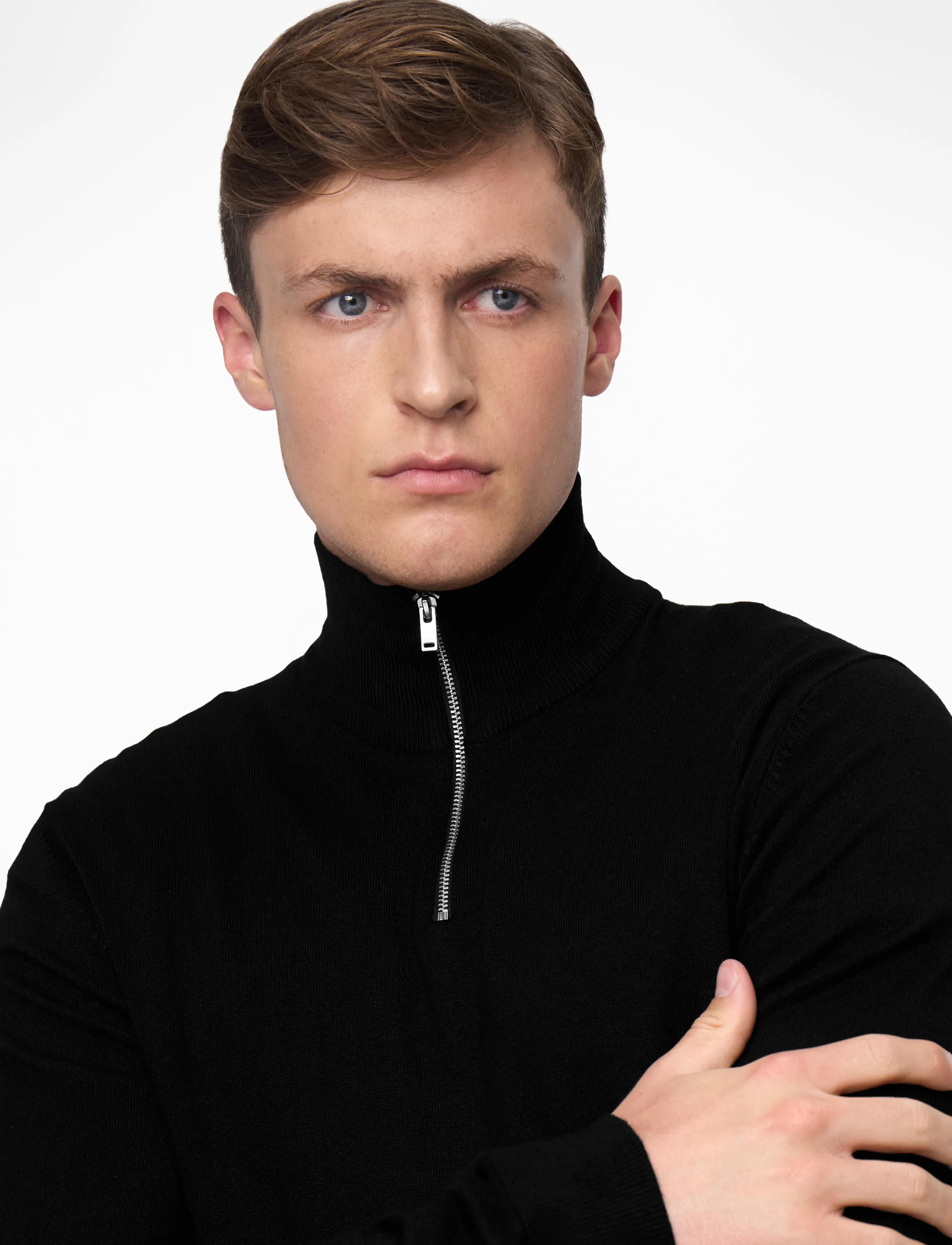Lindbergh Ecovero Half Zip L/S Knit stickade tröjor herr – bild 8