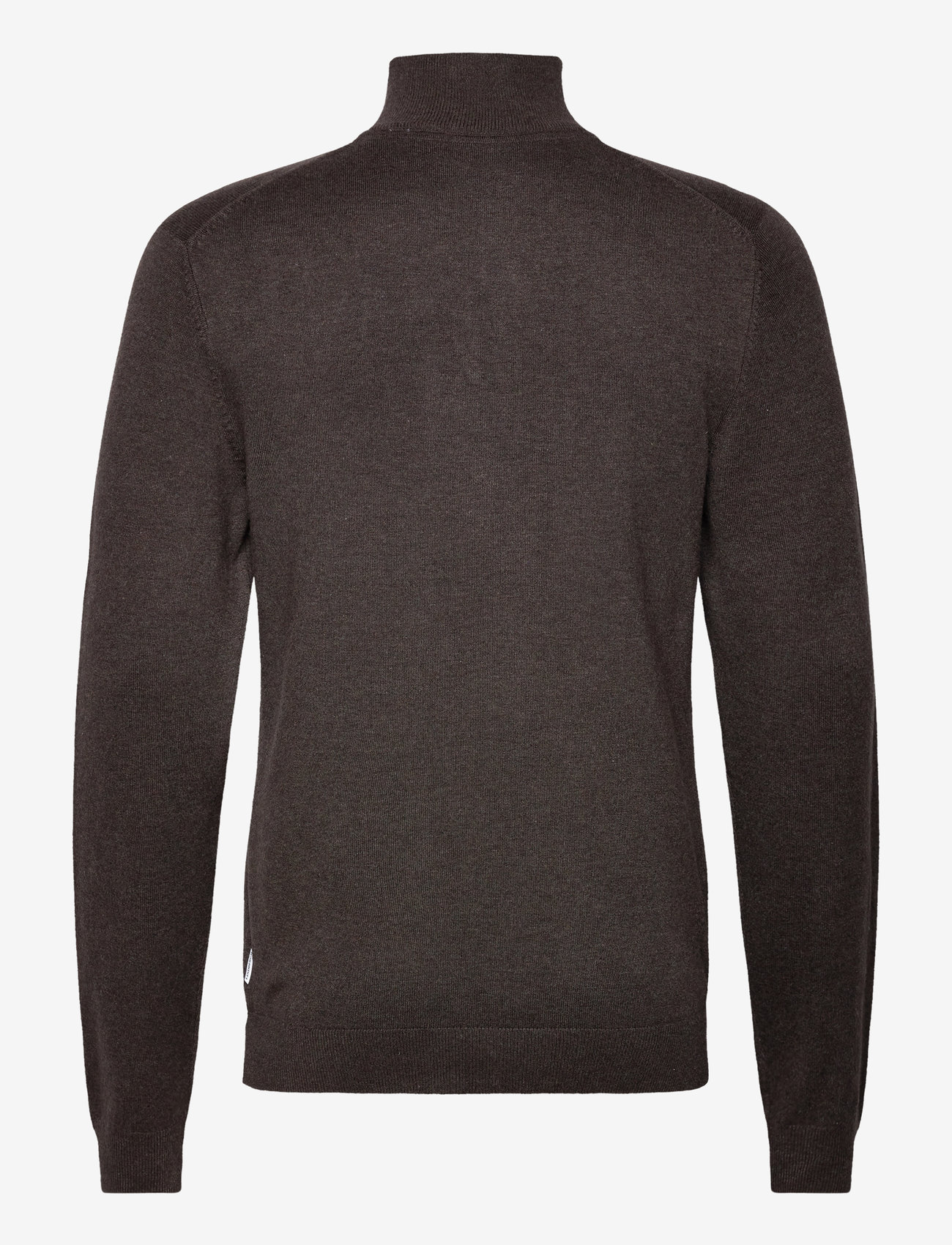 Lindbergh - Ecovero half zip L/S knit - efterårstøj - brown mix - 1