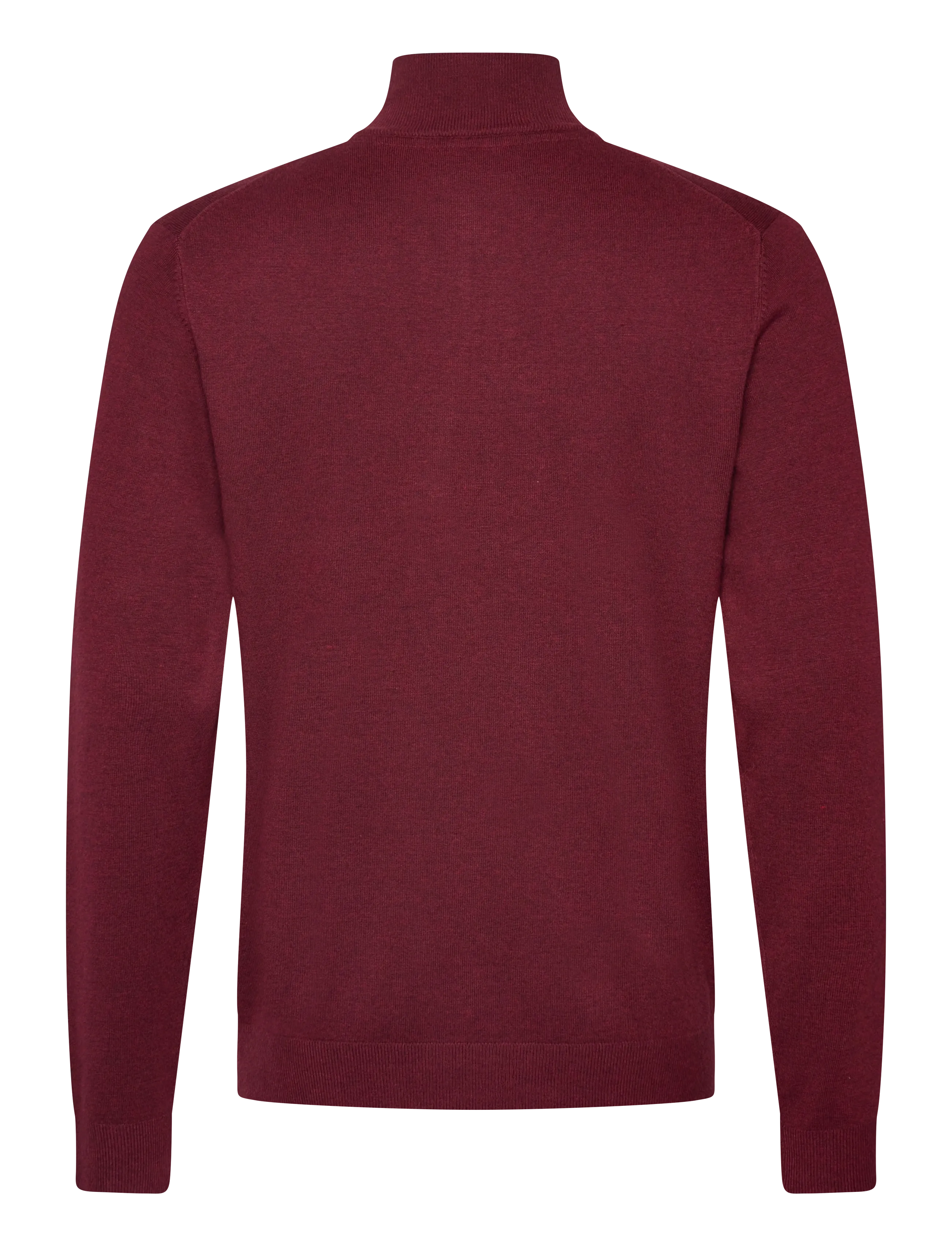 Lindbergh - Ecovero half zip L/S knit - men - cherry mel - 2
