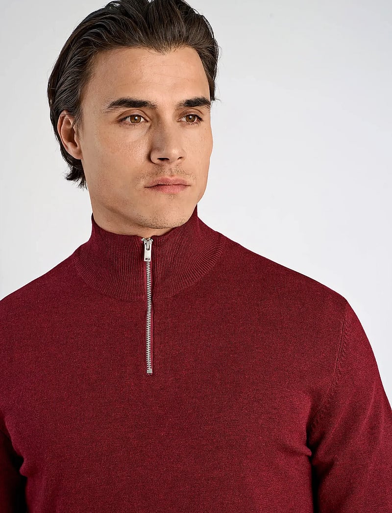 Lindbergh - Ecovero half zip L/S knit - pullover mit halbem reißverschluss - cherry mel - 5