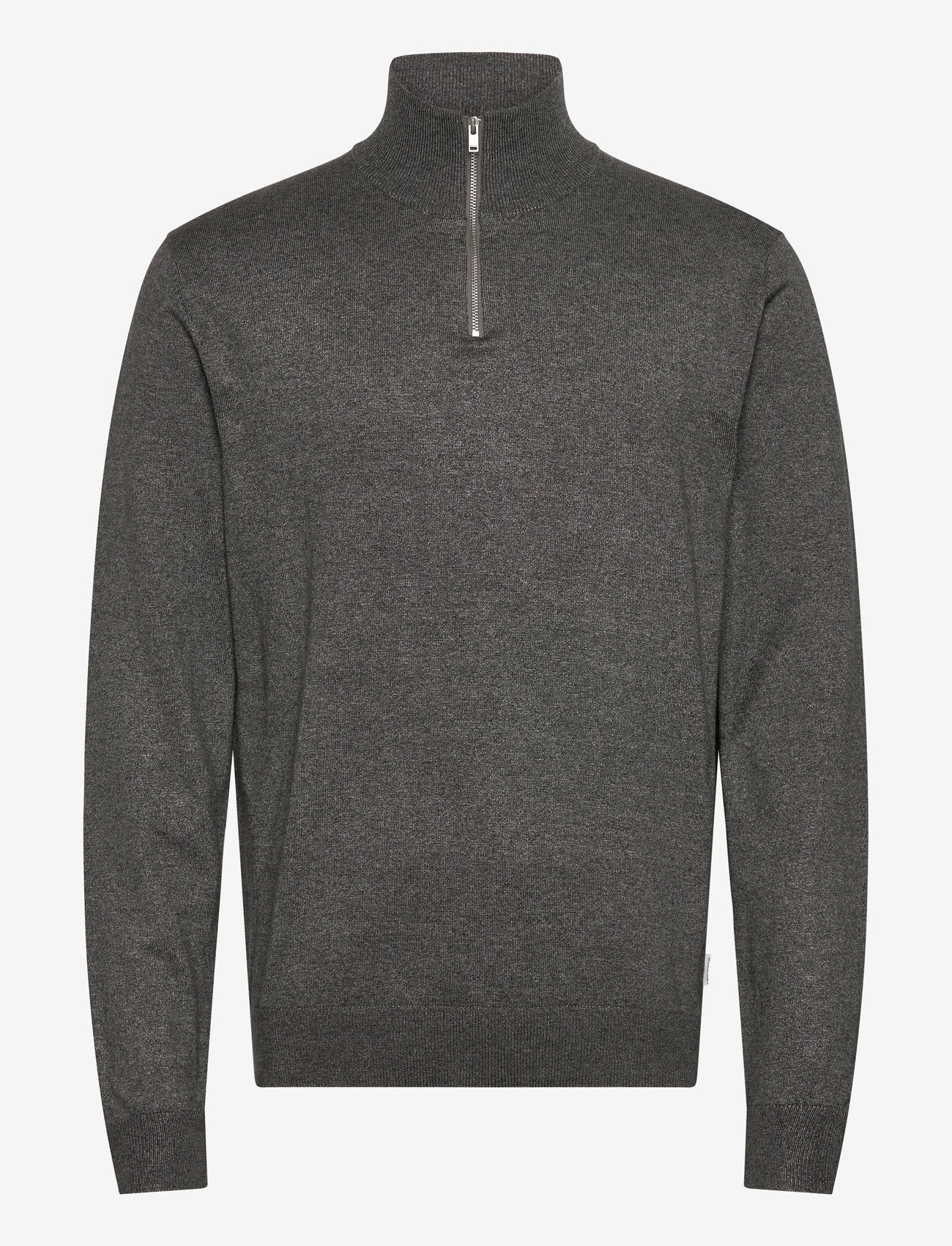 Lindbergh - Ecovero half zip L/S knit - tõmblukk-kaelusega džemprid - dk army blend - 1