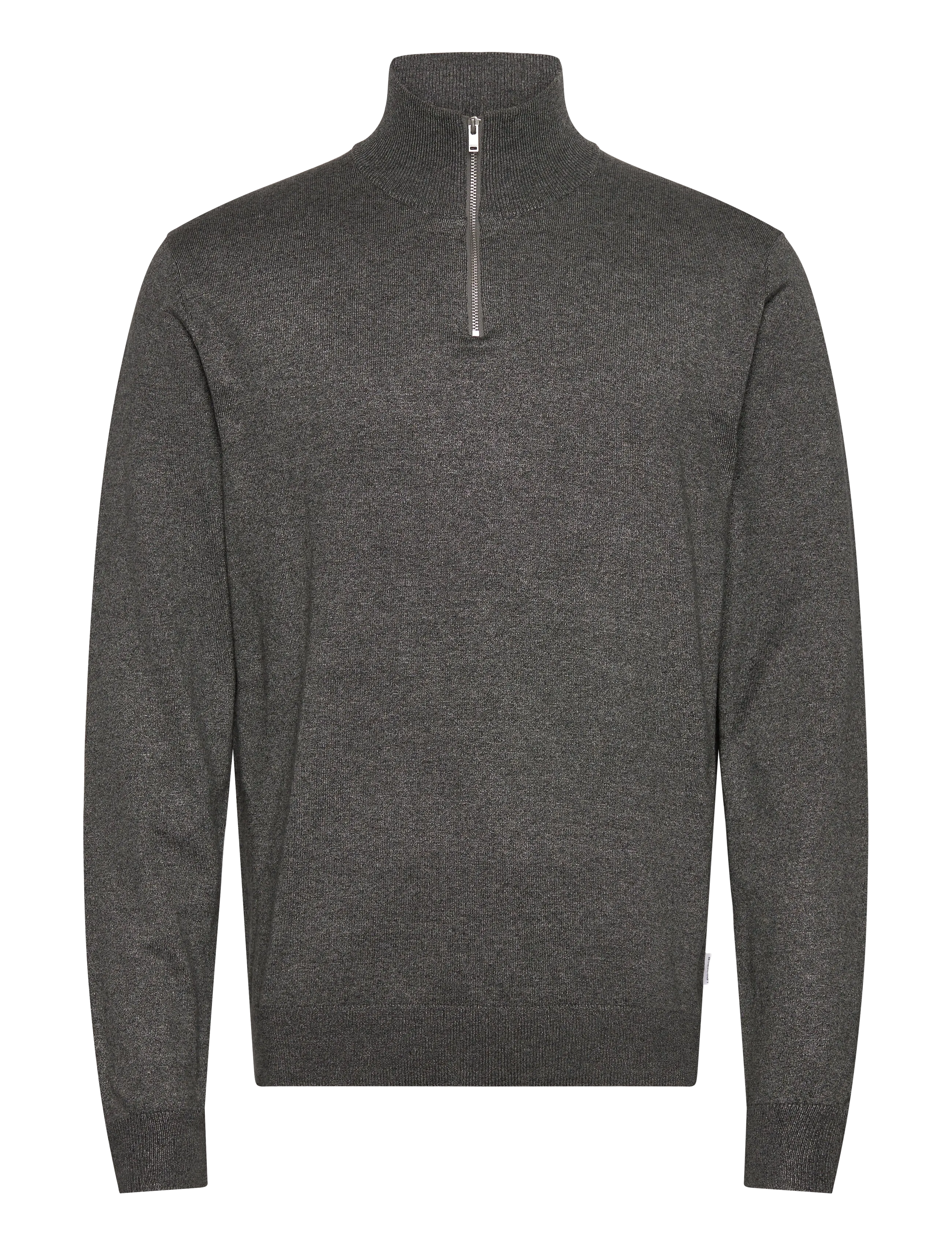 Ecovero half zip L/S knit - DK ARMY BLEND