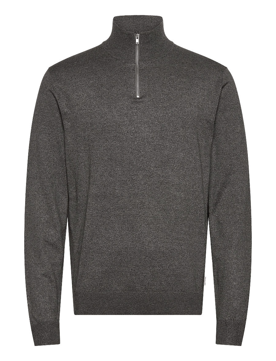 Lindbergh - Ecovero half zip L/S knit - pullover mit halbem reißverschluss - dk army blend - 1