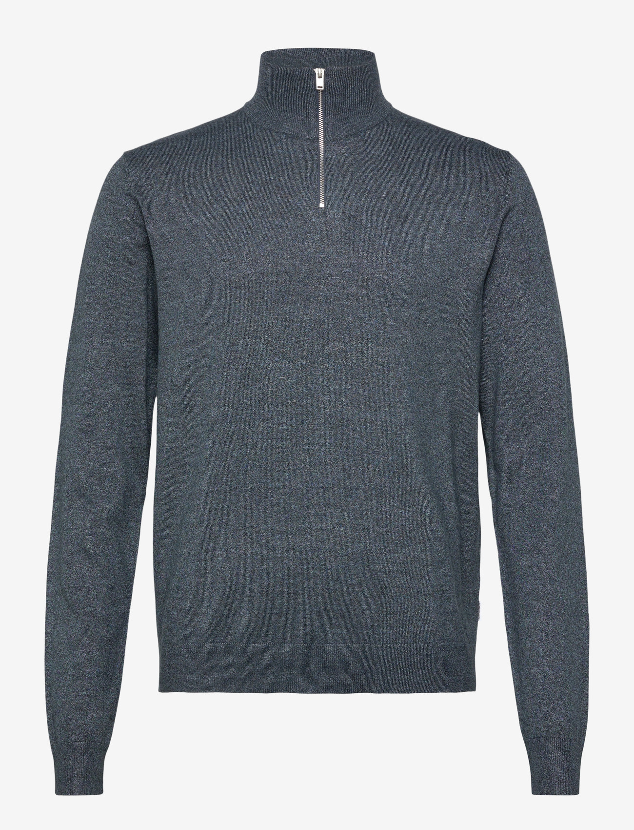 Lindbergh - Ecovero half zip L/S knit - halfzip strik - dk blue blend - 0