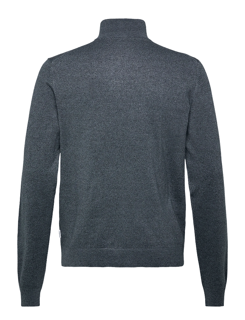 Lindbergh - Ecovero half zip L/S knit - pullover mit halbem reißverschluss - dk blue blend - 1