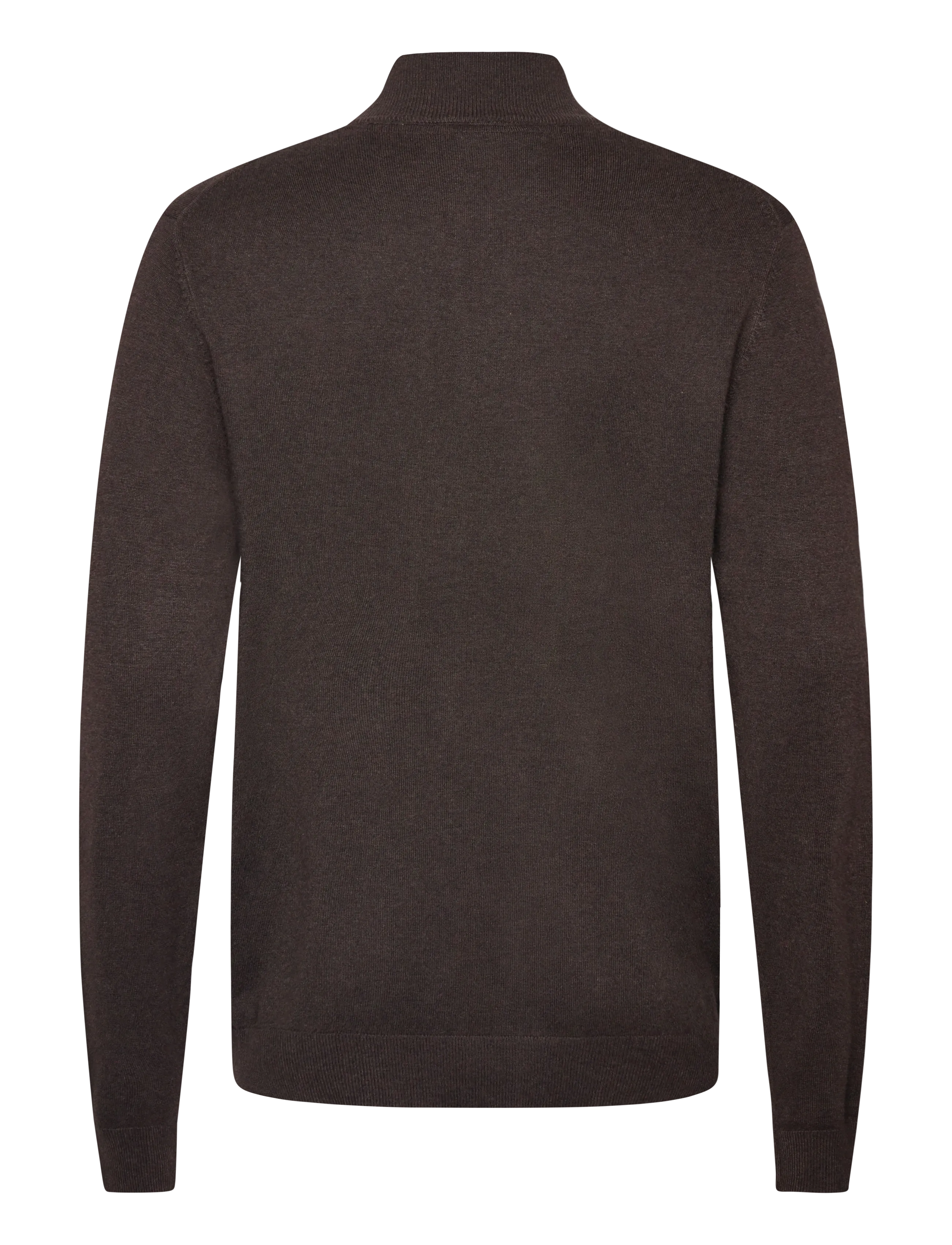 Lindbergh - Ecovero half zip L/S knit - pullover mit halbem reißverschluss - dk brown mel - 2