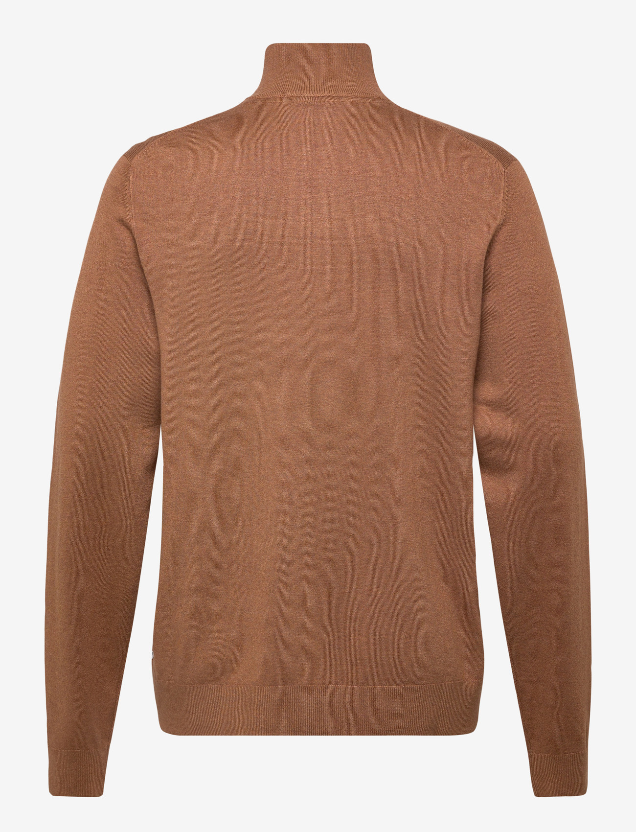 Lindbergh - Ecovero half zip L/S knit - tõmblukk-kaelusega džemprid - dk camel mel - 1