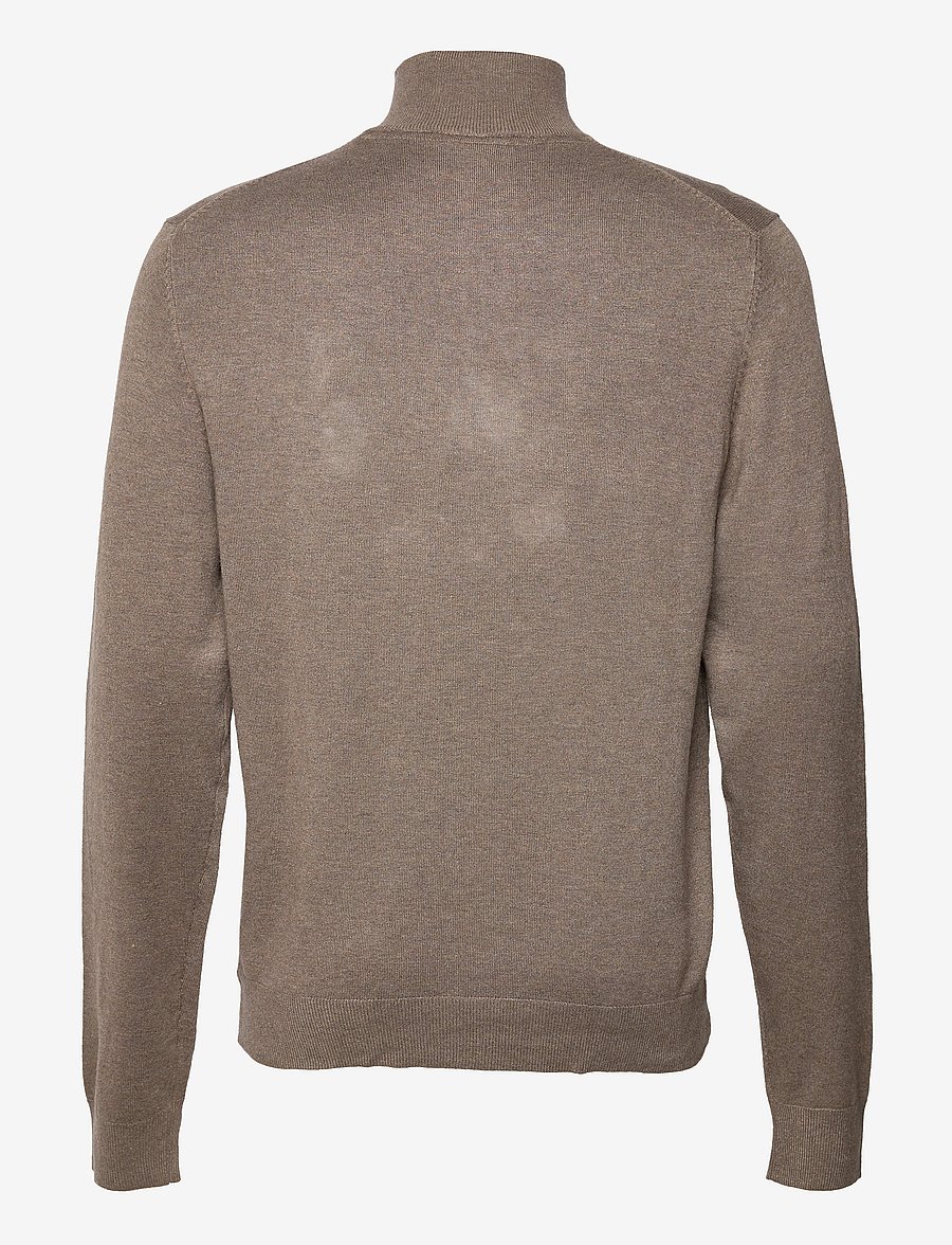 Lindbergh - Ecovero half zip L/S knit - pullover mit halbem reißverschluss - dk sand mel - 2