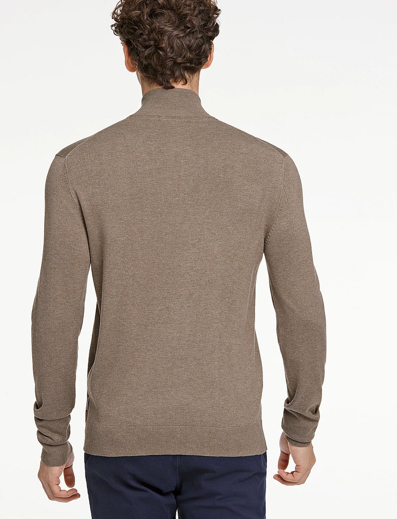Lindbergh - Ecovero half zip L/S knit - pullover mit halbem reißverschluss - dk sand mel - 3