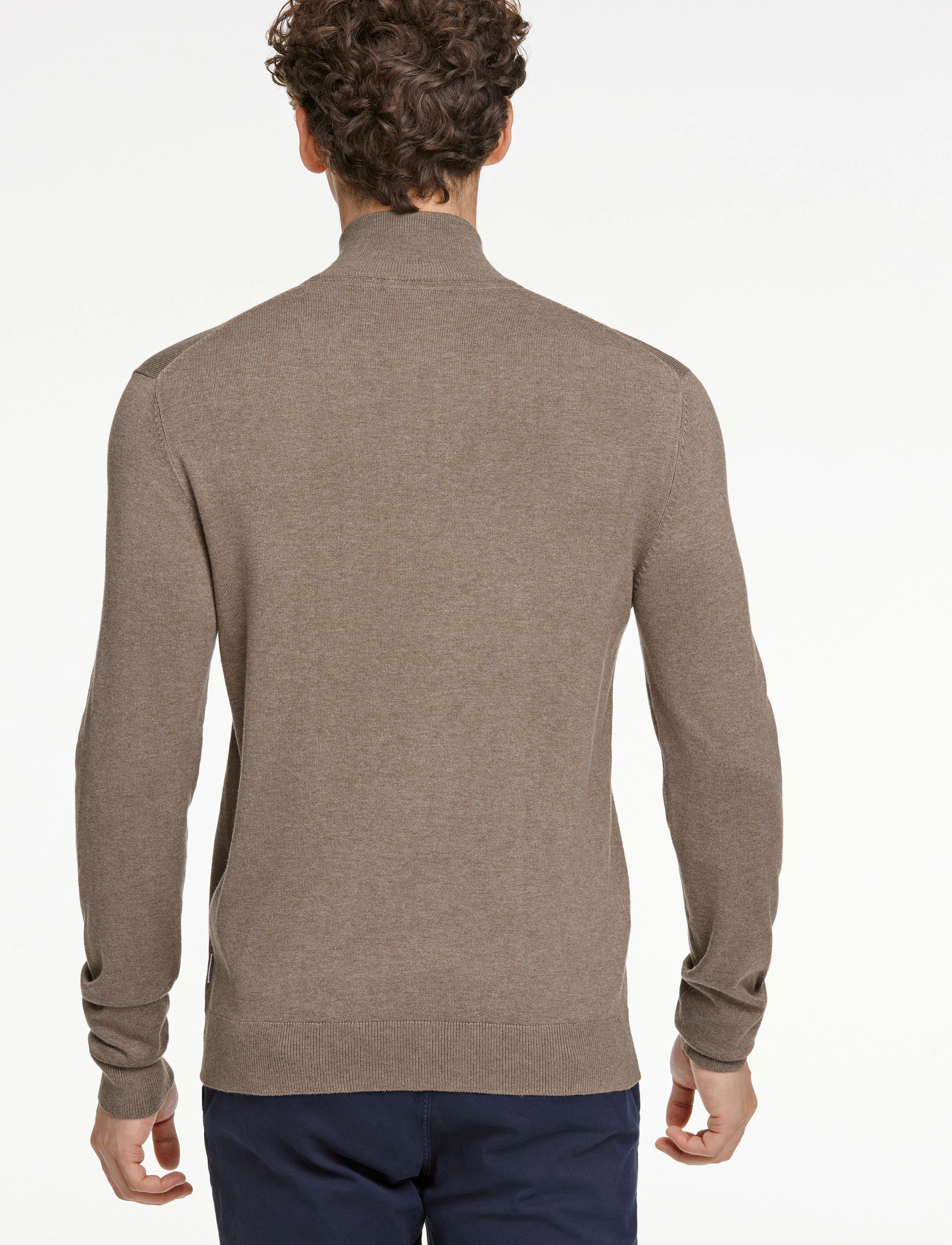 Lindbergh - Ecovero half zip L/S knit - pullover mit halbem reißverschluss - dk sand mel - 3
