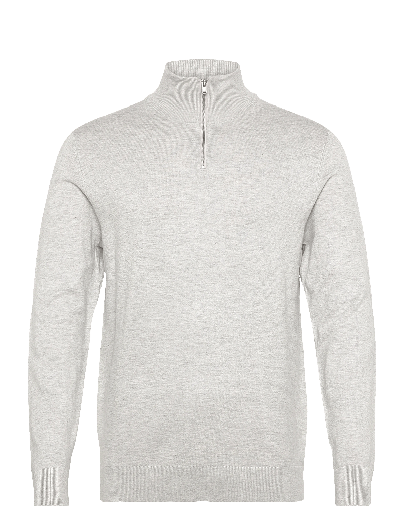 Lindbergh - Ecovero half zip L/S knit - pullover mit halbem reißverschluss - fair grey mel - 1