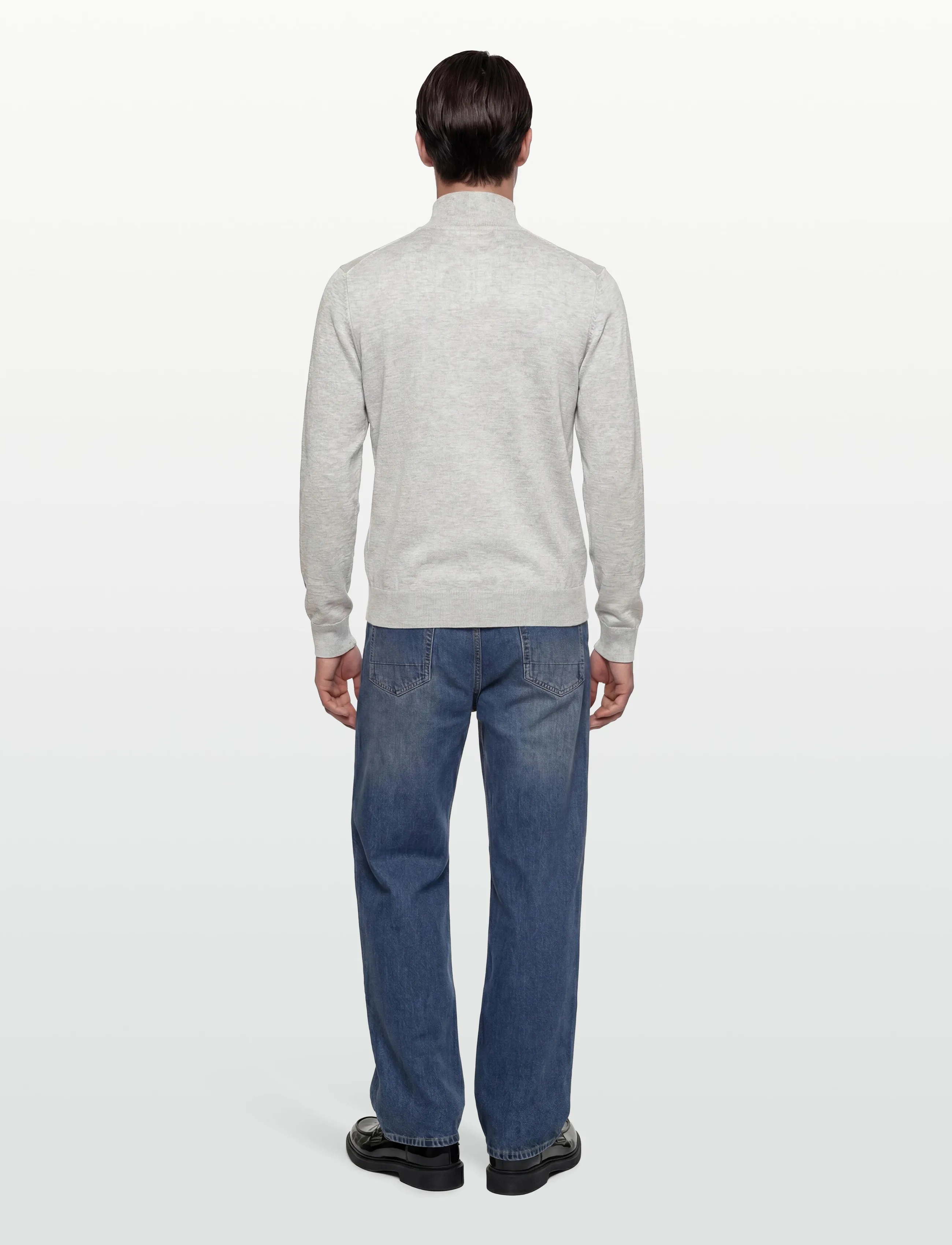 Lindbergh - Ecovero half zip L/S knit - half zip-tröjor - fair grey mel - 4