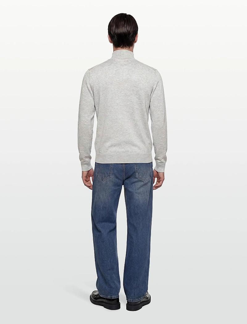 Lindbergh - Ecovero half zip L/S knit - pullover mit halbem reißverschluss - fair grey mel - 4