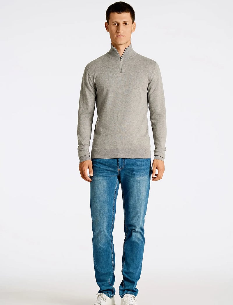 Lindbergh - Ecovero half zip L/S knit - pullover mit halbem reißverschluss - grey stone mix - 3