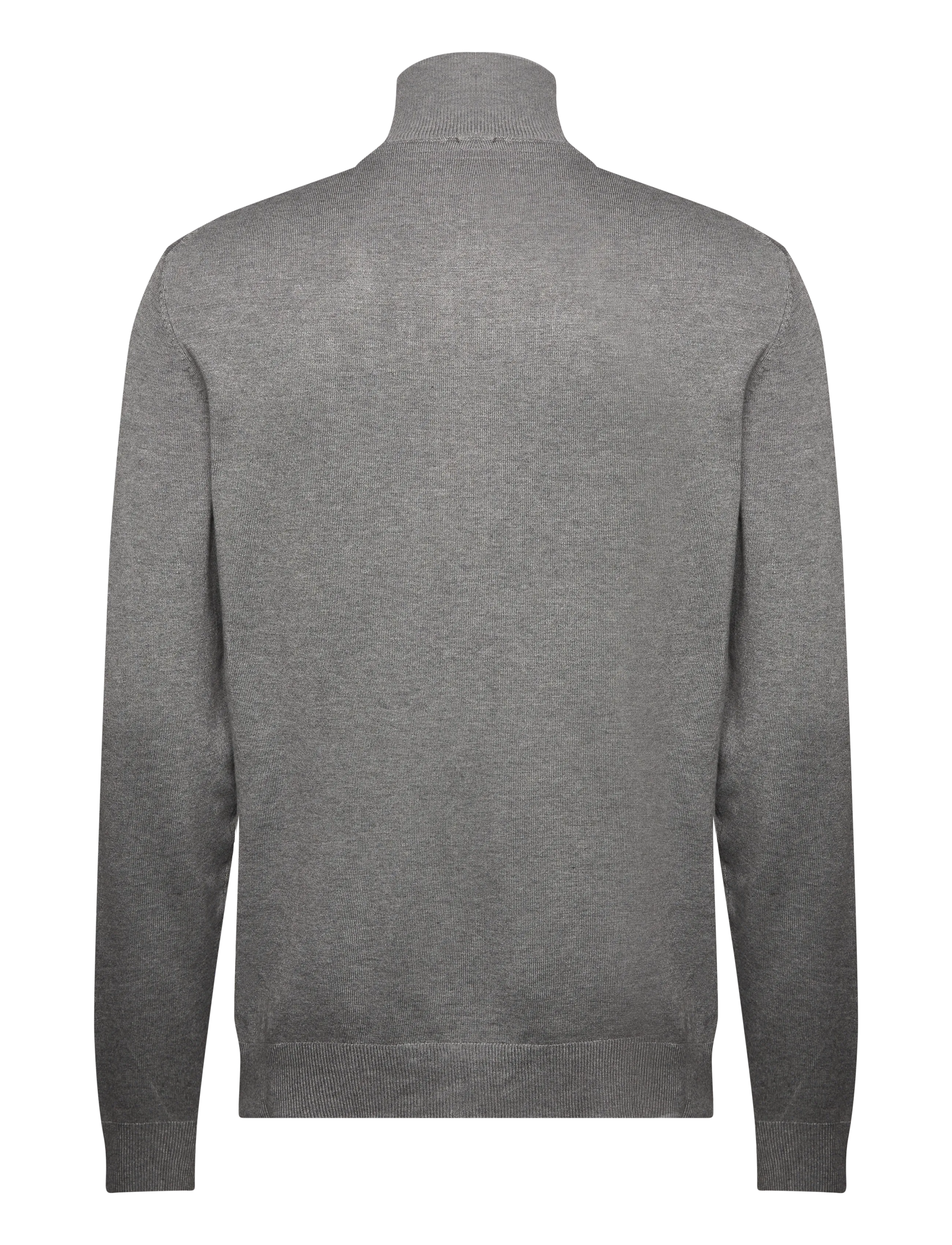 Lindbergh - Ecovero half zip L/S knit - puolivetoketjulliset neuleet - grey stone mix - 2