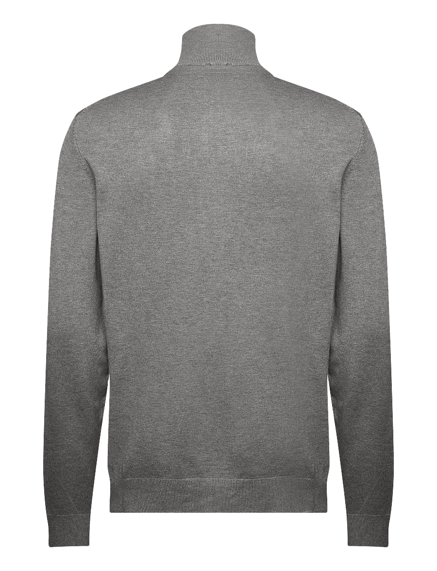 Lindbergh - Ecovero half zip L/S knit - puolivetoketjulliset neuleet - grey stone mix - 2