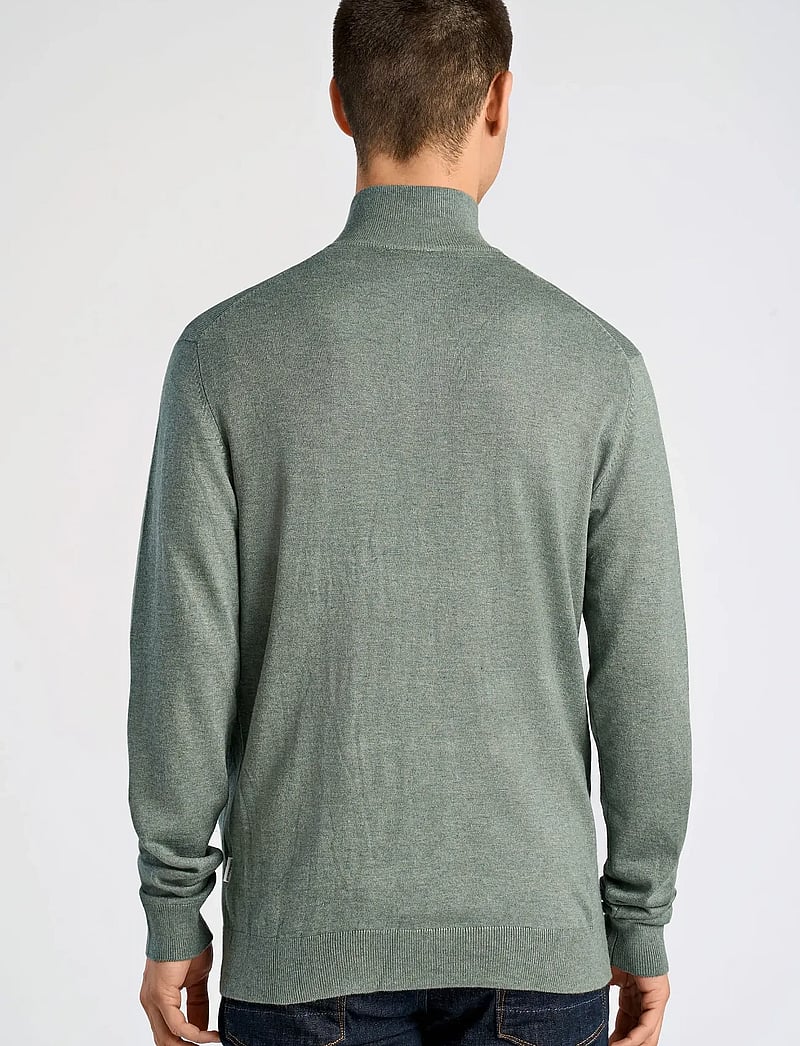 Lindbergh - Ecovero half zip L/S knit - pullover mit halbem reißverschluss - jade green mel - 4