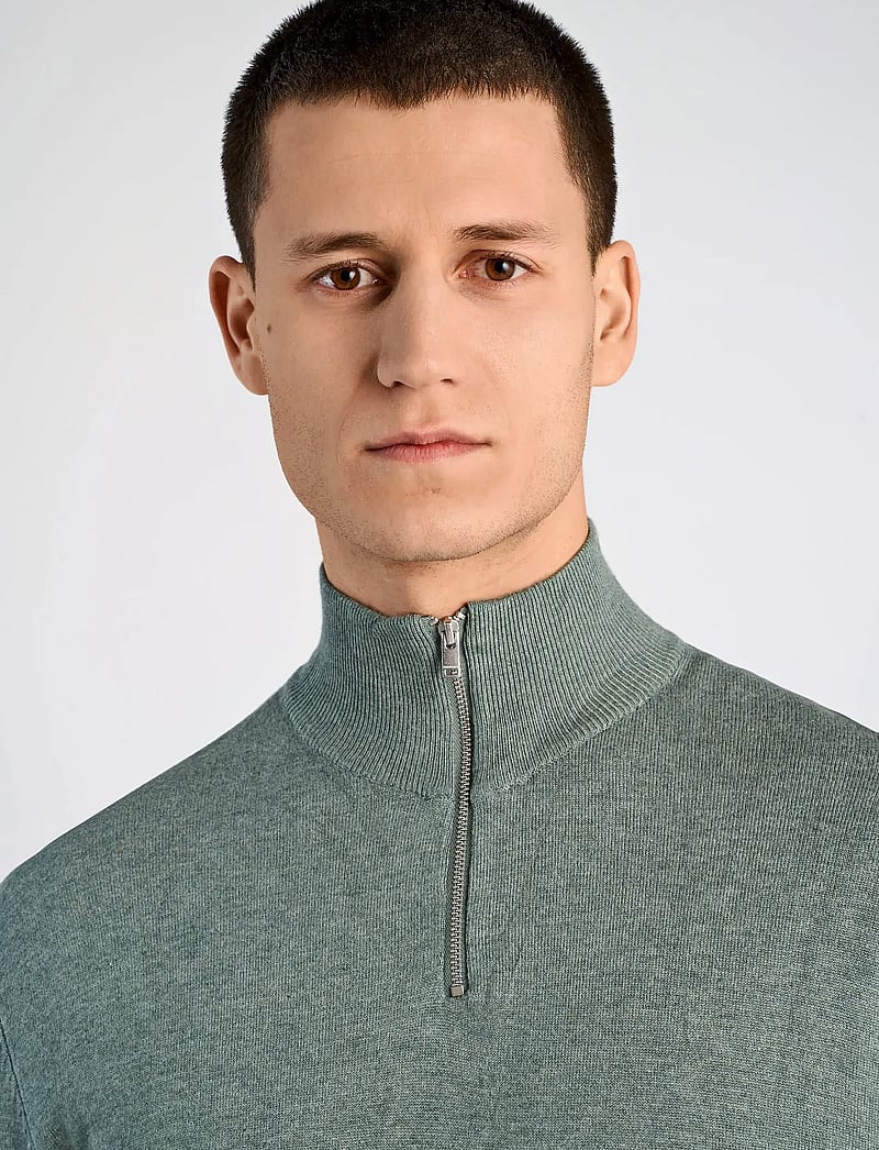 Lindbergh - Ecovero half zip L/S knit - pullover mit halbem reißverschluss - jade green mel - 5