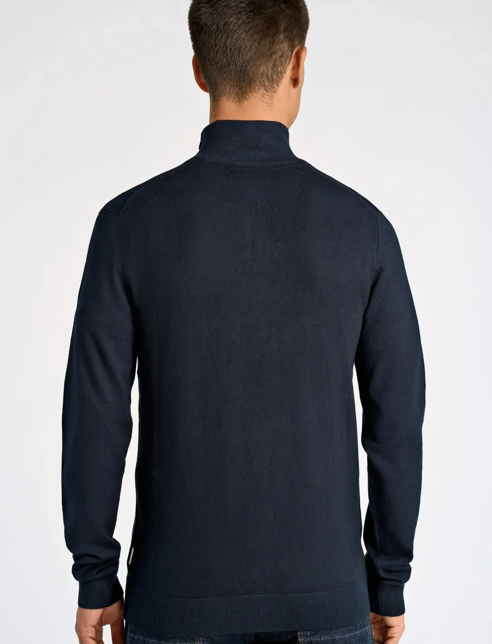 Lindbergh - Ecovero half zip L/S knit - half zip-tröjor - navy - 4