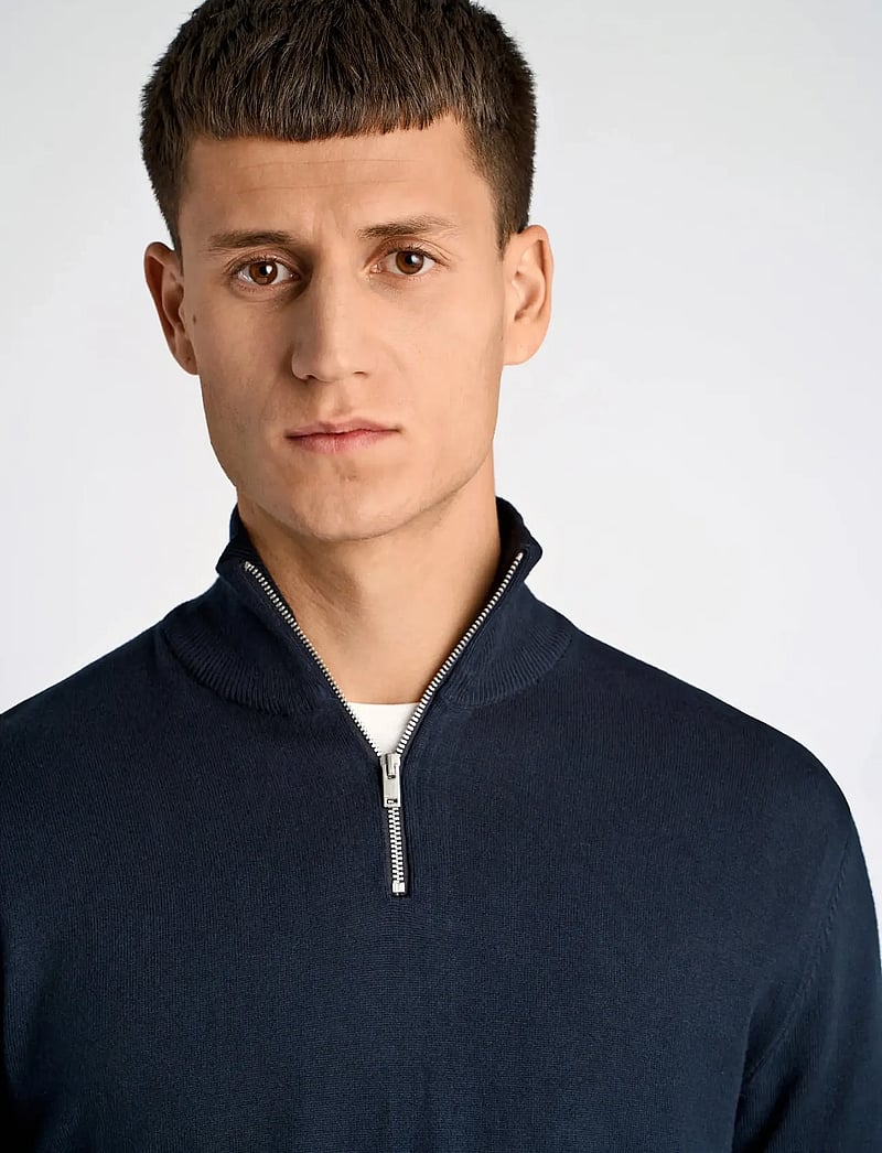 Lindbergh - Ecovero half zip L/S knit - pullover mit halbem reißverschluss - navy - 5