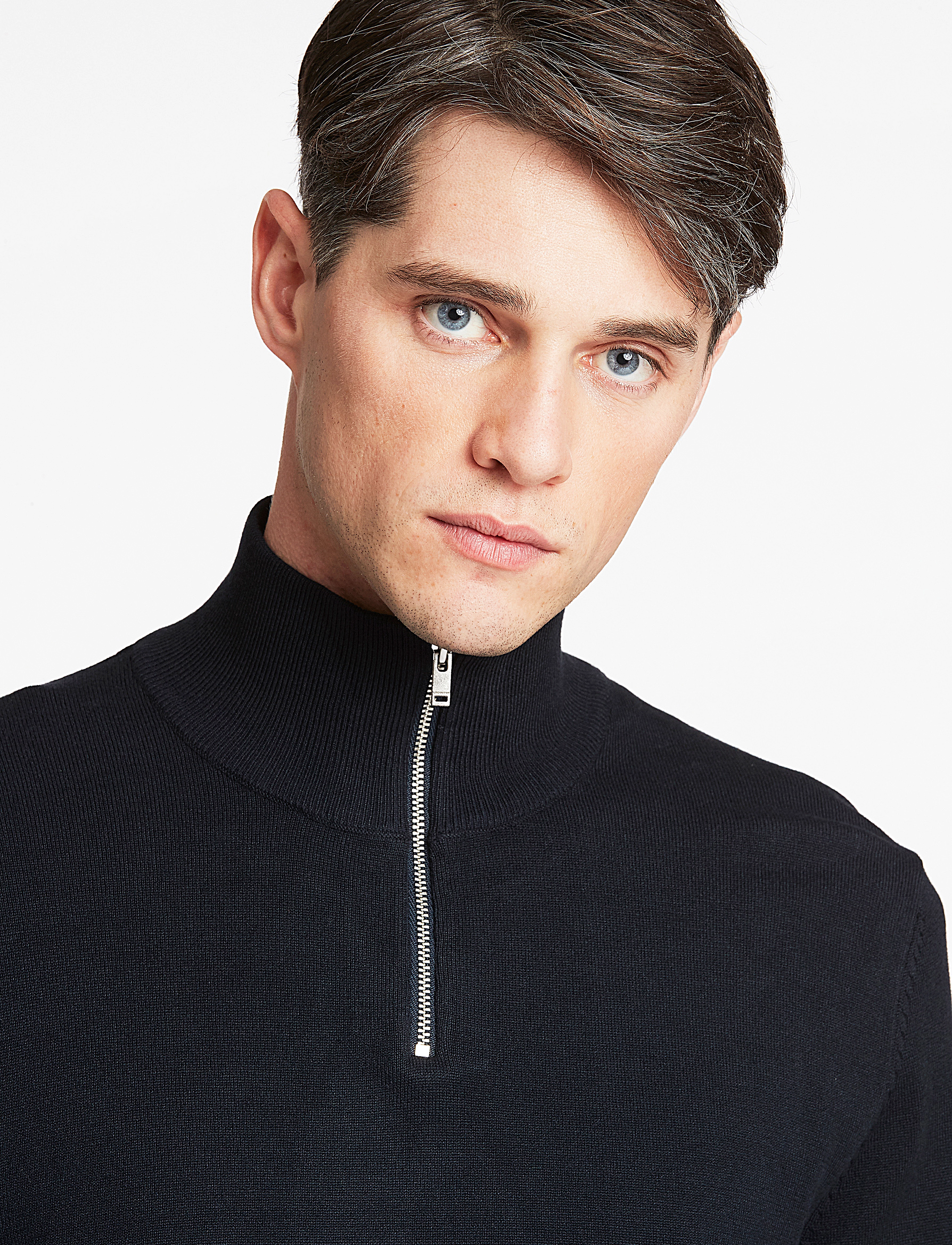 Lindbergh Ecovero Half Zip L/S Knit stickade tröjor herr – bild 5