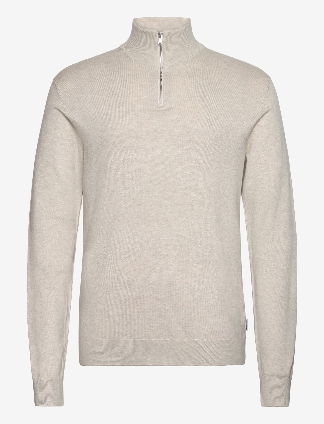 Lindbergh - Ecovero half zip L/S knit - half zip jumpers - off white mel - 1