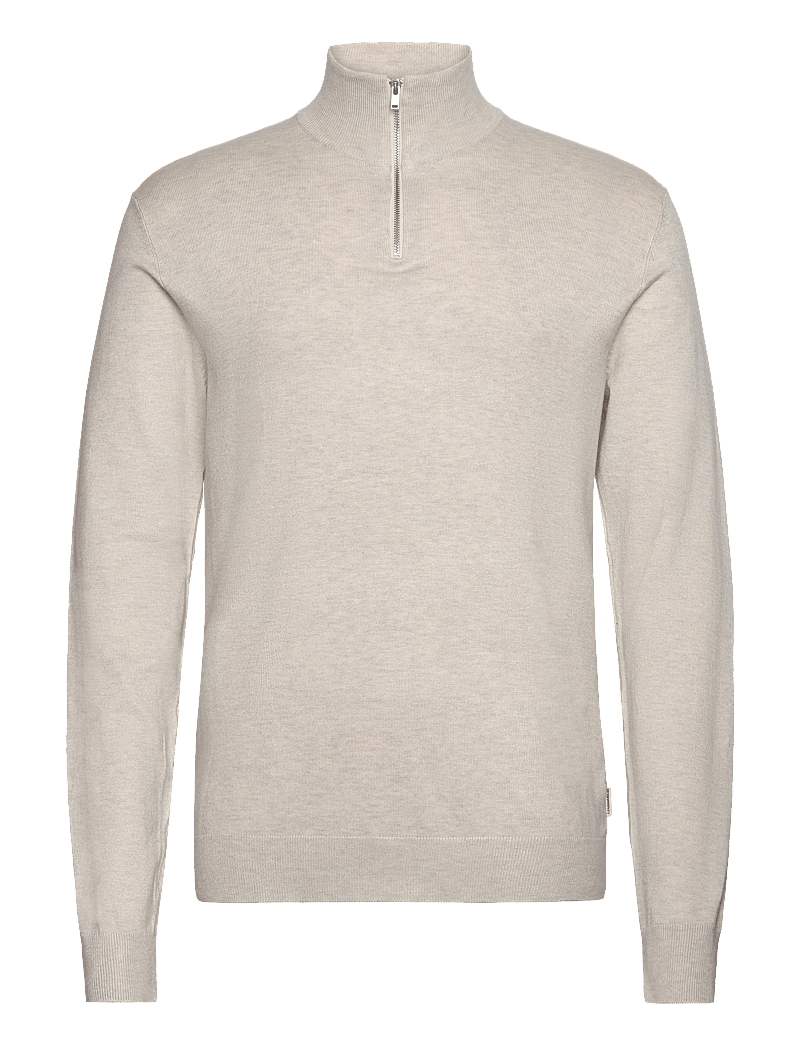 Lindbergh - Ecovero half zip L/S knit - pullover mit halbem reißverschluss - off white mel - 1