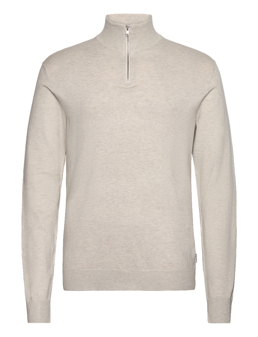 Lindbergh - Ecovero half zip L/S knit - pullover mit halbem reißverschluss - off white mel - 1
