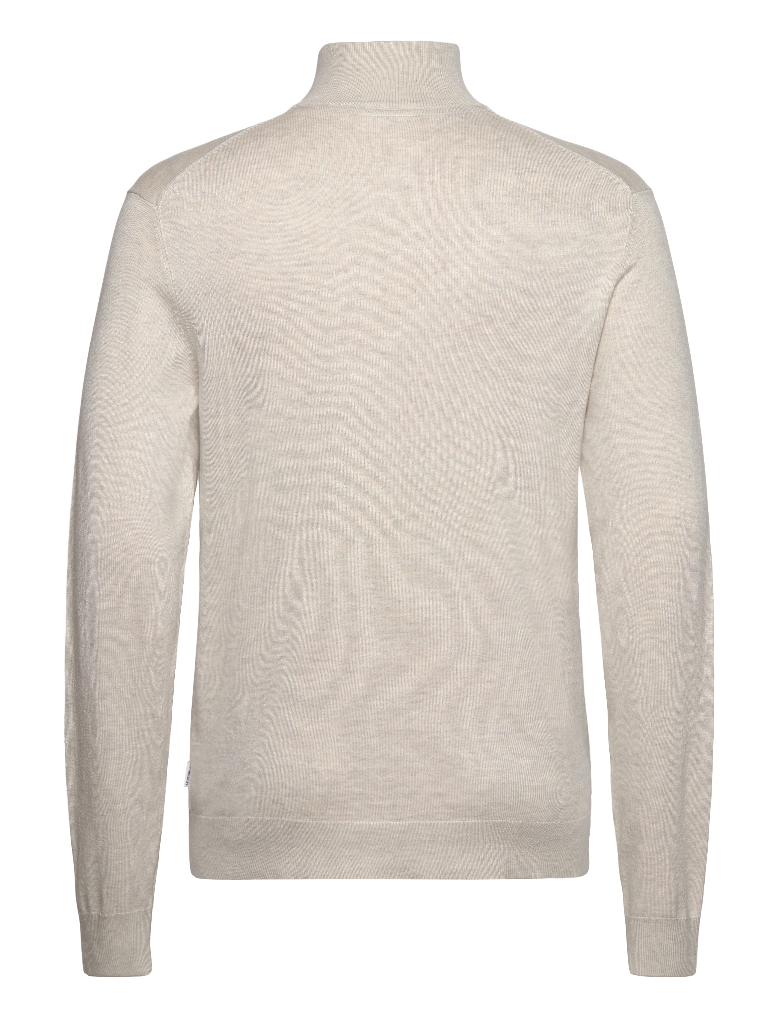 Lindbergh - Ecovero half zip L/S knit - half zip jumpers - off white mel - 2