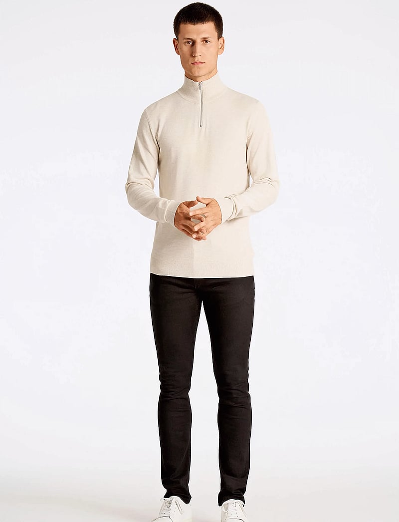 Lindbergh - Ecovero half zip L/S knit - pullover mit halbem reißverschluss - off white mel - 4