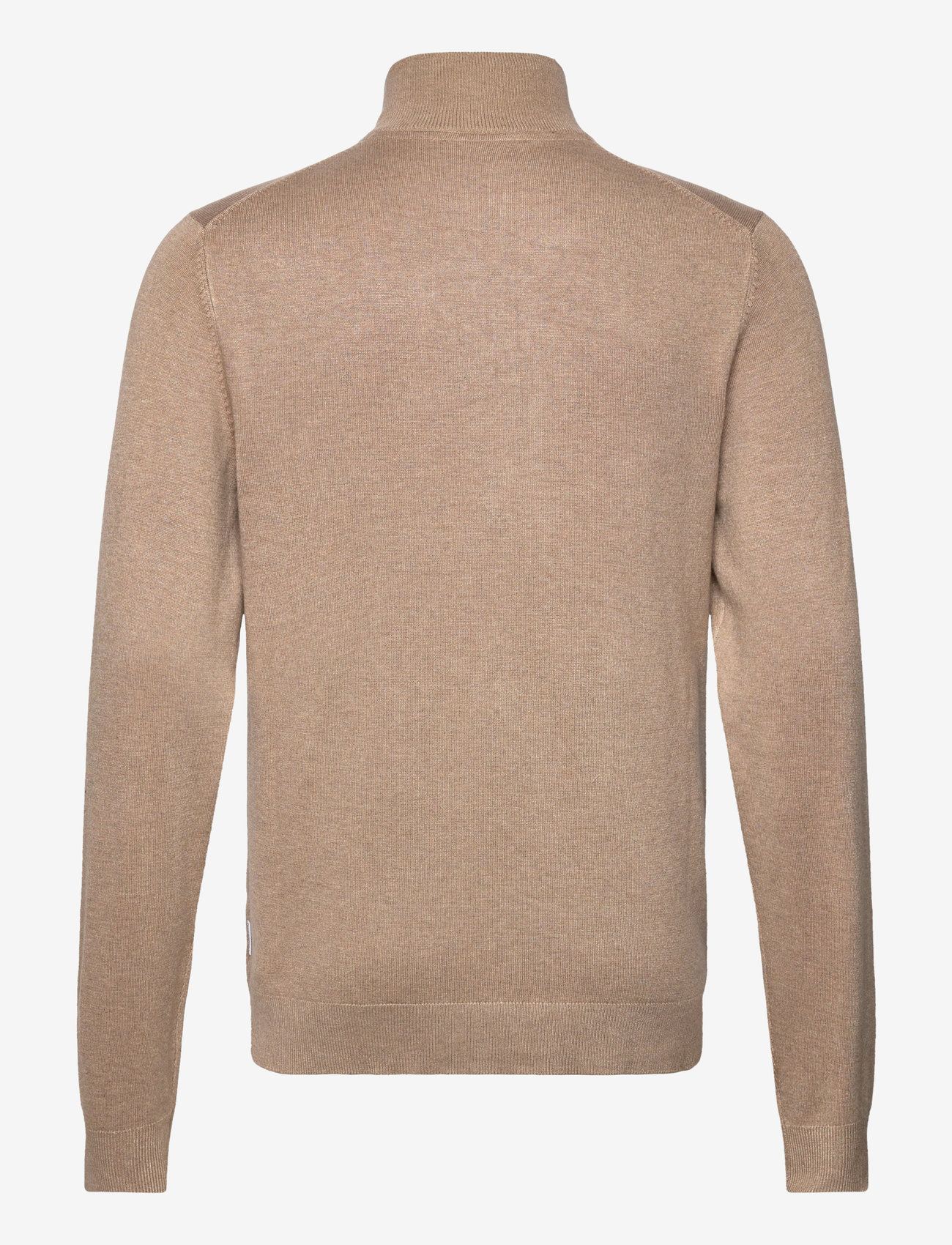 Lindbergh - Ecovero half zip L/S knit - pullover mit halbem reißverschluss - sand mel - 1