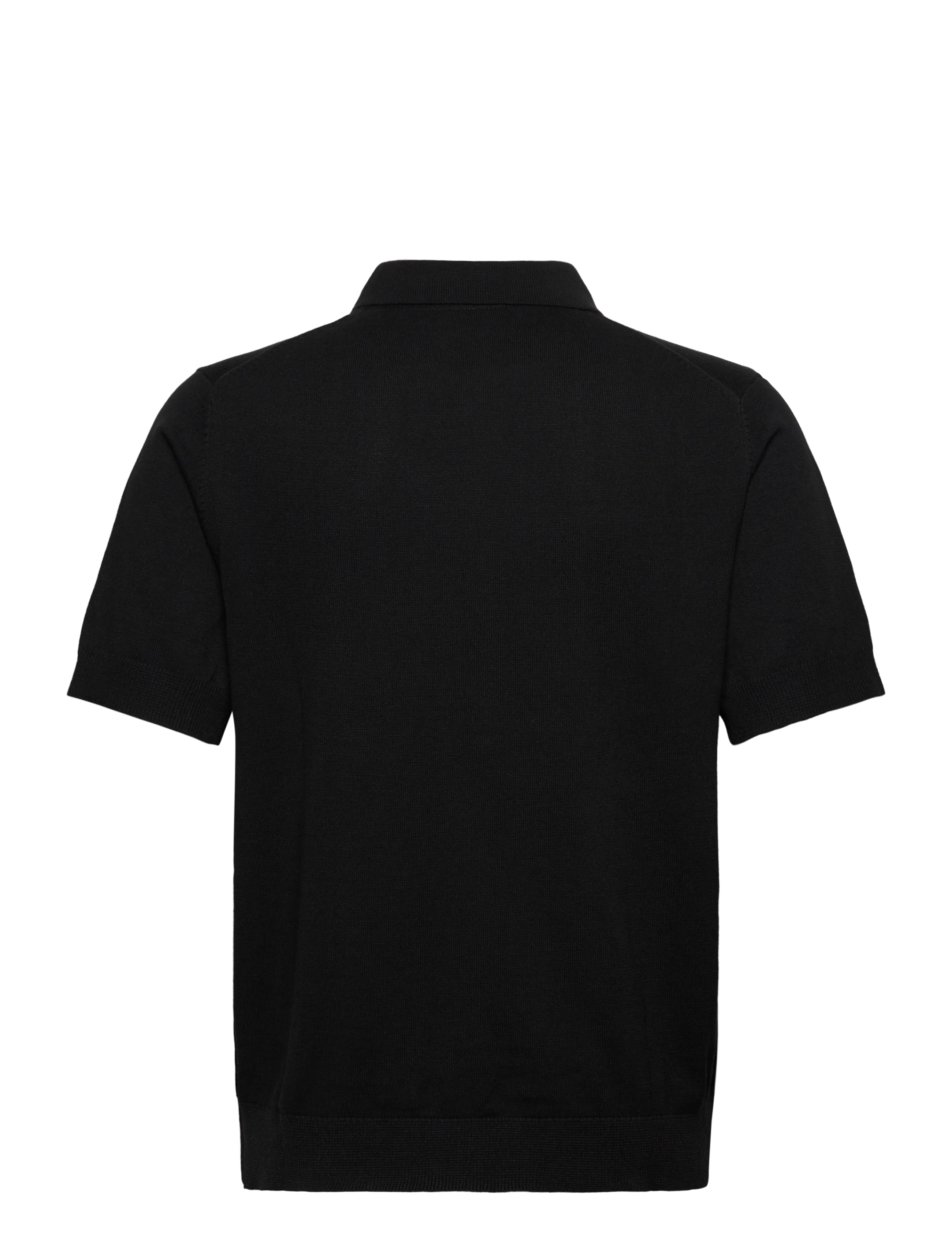 Lindbergh - Knitted S/S polo cardigan - black - 2