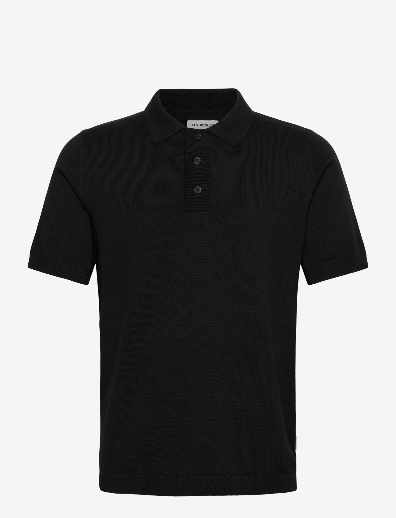 Lindbergh - Knittet S/S polo - efterårstøj - black - 1