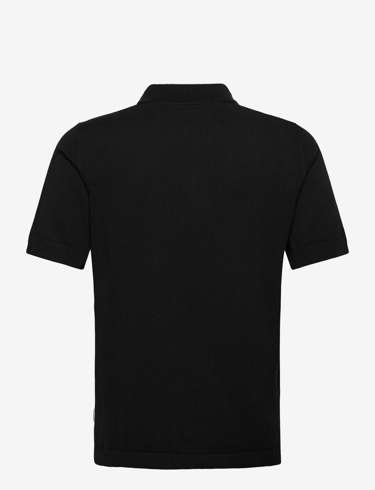 Lindbergh - Knittet S/S polo - efterårstøj - black - 2