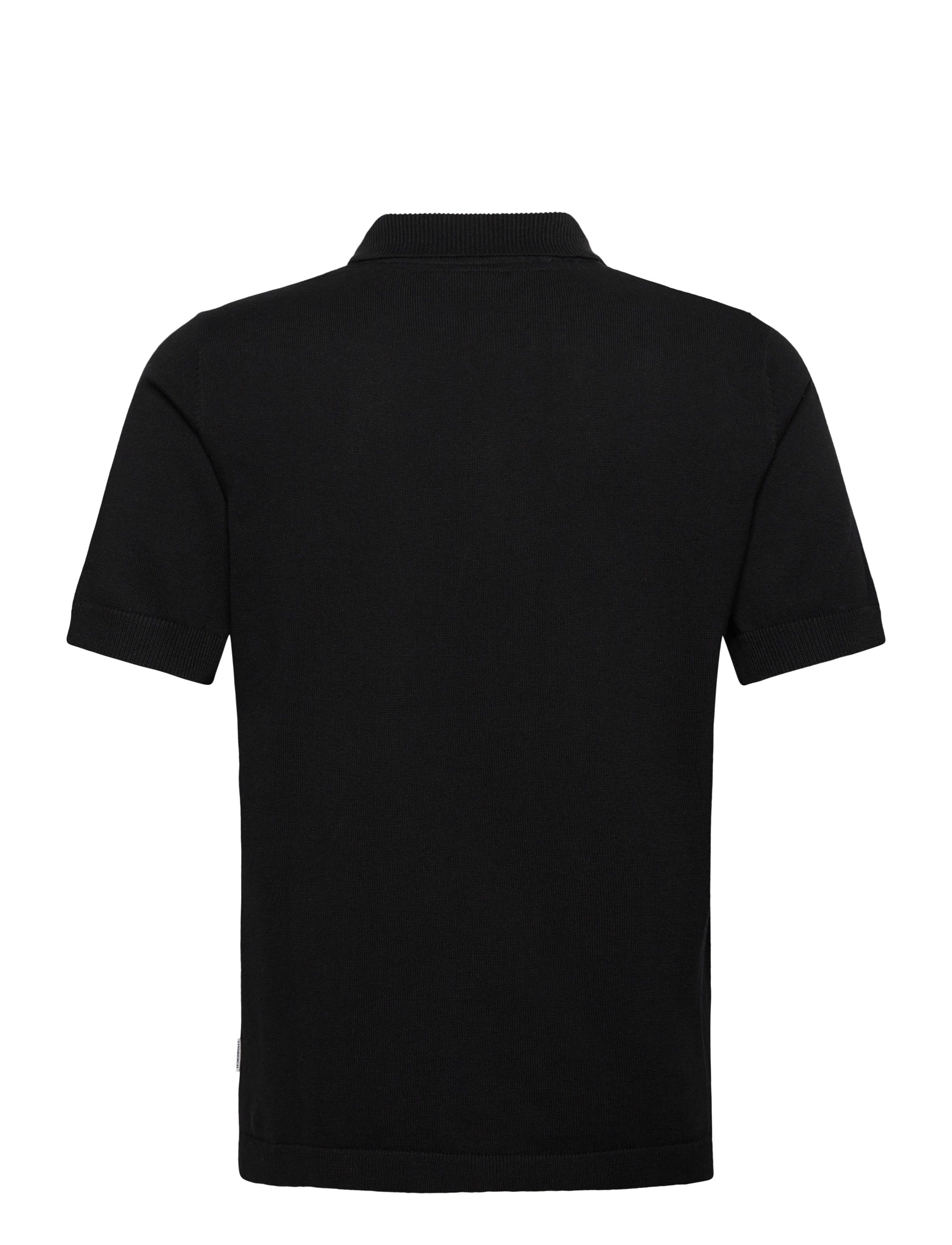 Lindbergh - Knittet S/S polo - swetry - black - 2