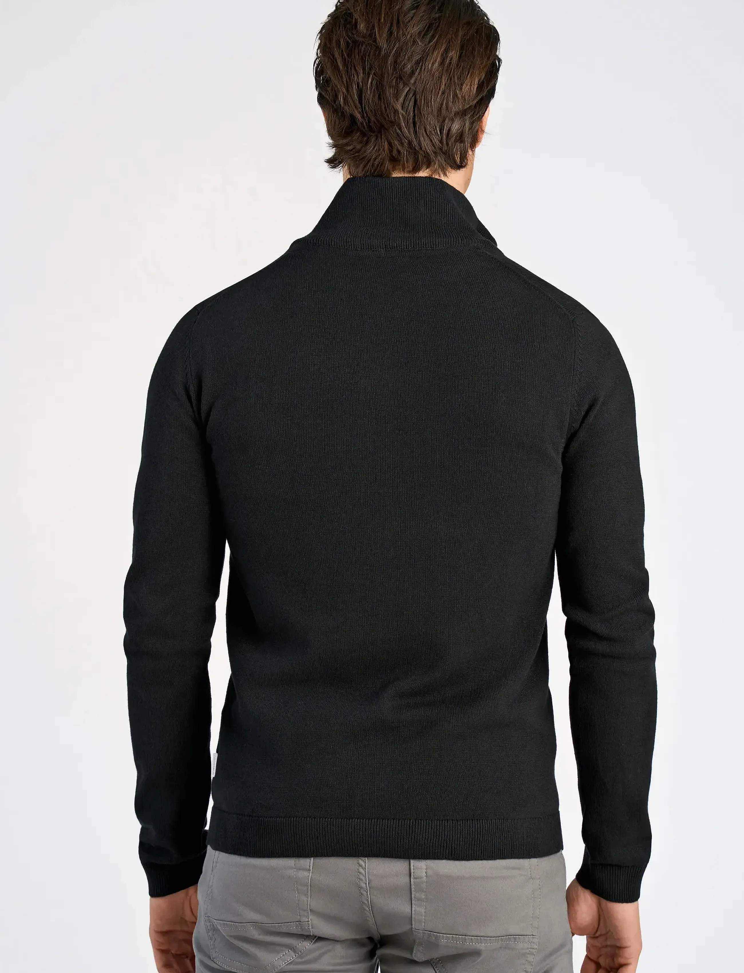 Lindbergh - 100% recycle knit full zip - polokrage - black - 3