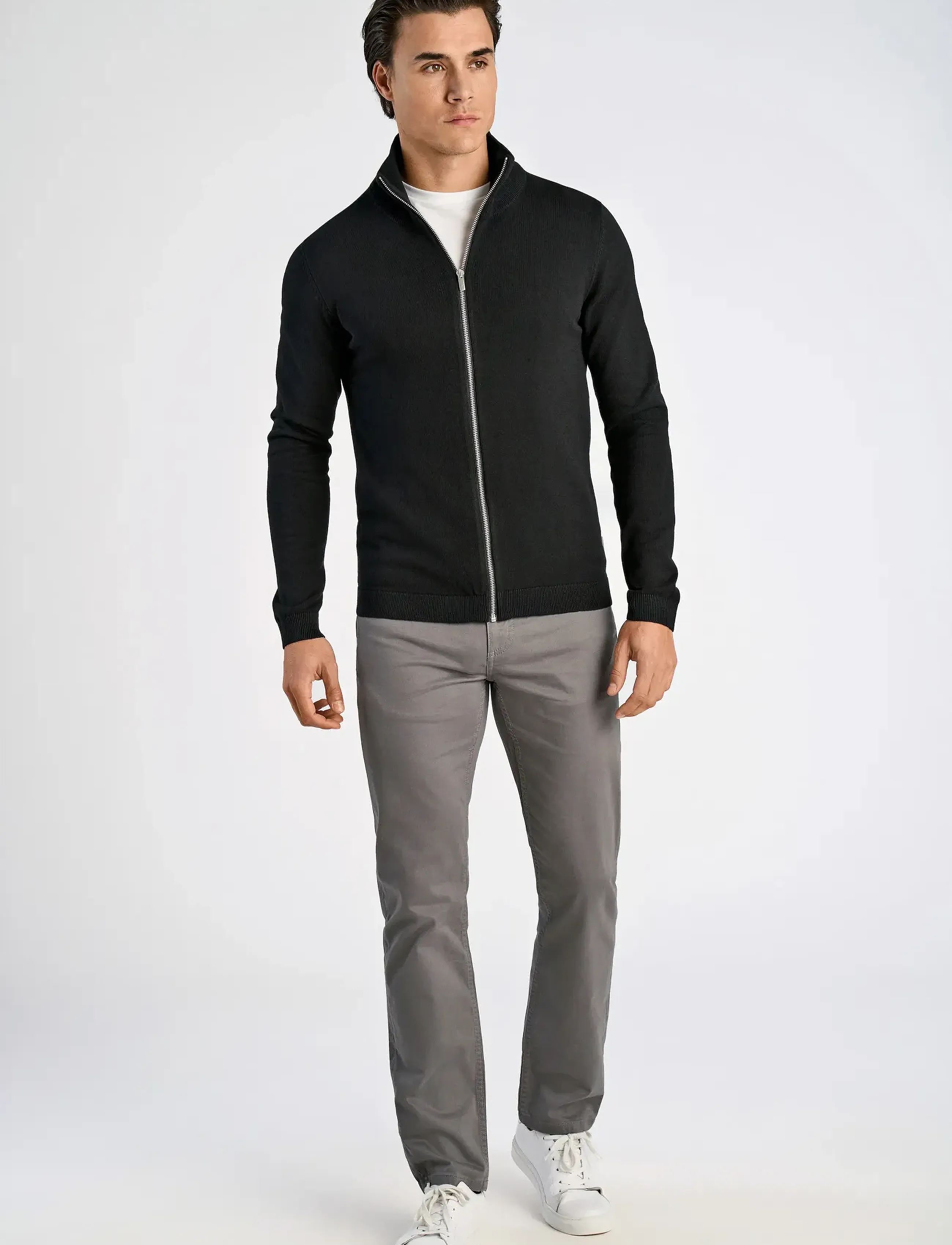 Lindbergh - 100% recycle knit full zip - polokrage - black - 4