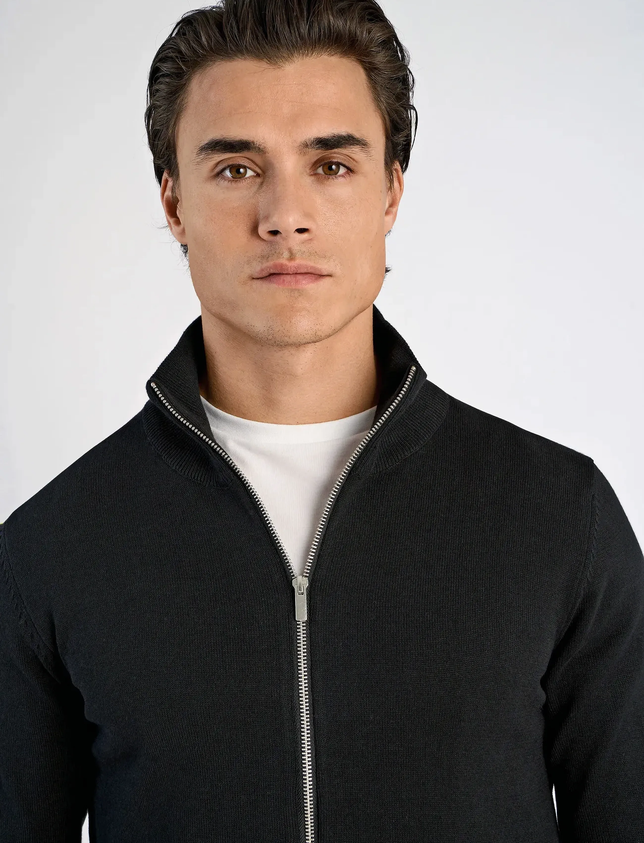 Lindbergh - 100% recycle knit full zip - polokrage - black - 5
