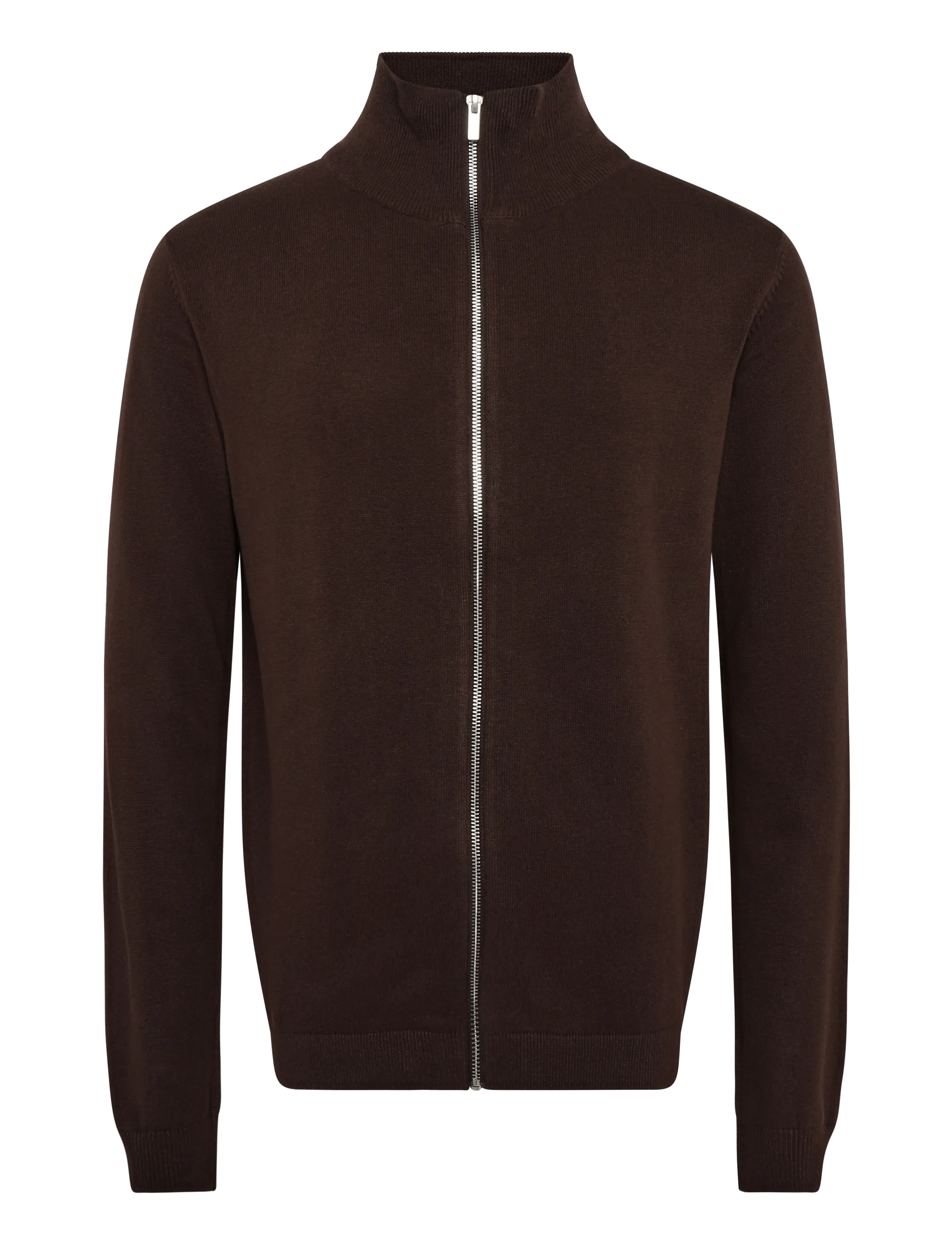 Lindbergh 100% recycle knit full zip - Lindbergh - BROWN / brown